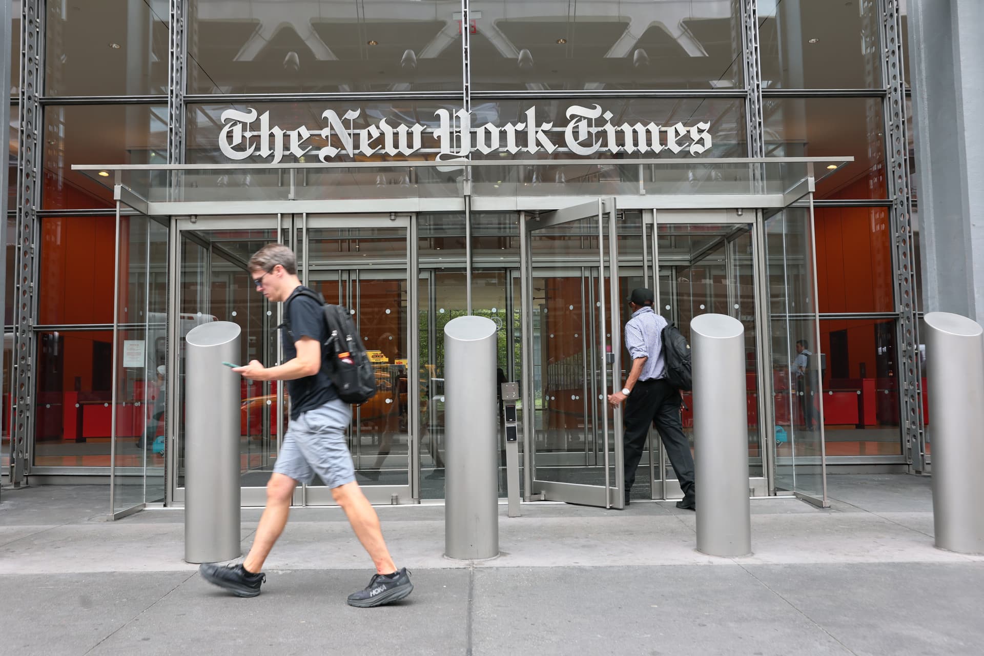 Michael M. Santiago/Getty Images The New York Times building on September 16, 2025.