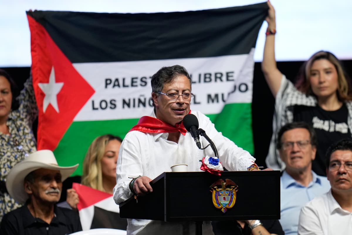 AP/ Fernando Vergara Colombia's president, Gustavo Petro, addresses a rally at Ibague, Colombia.