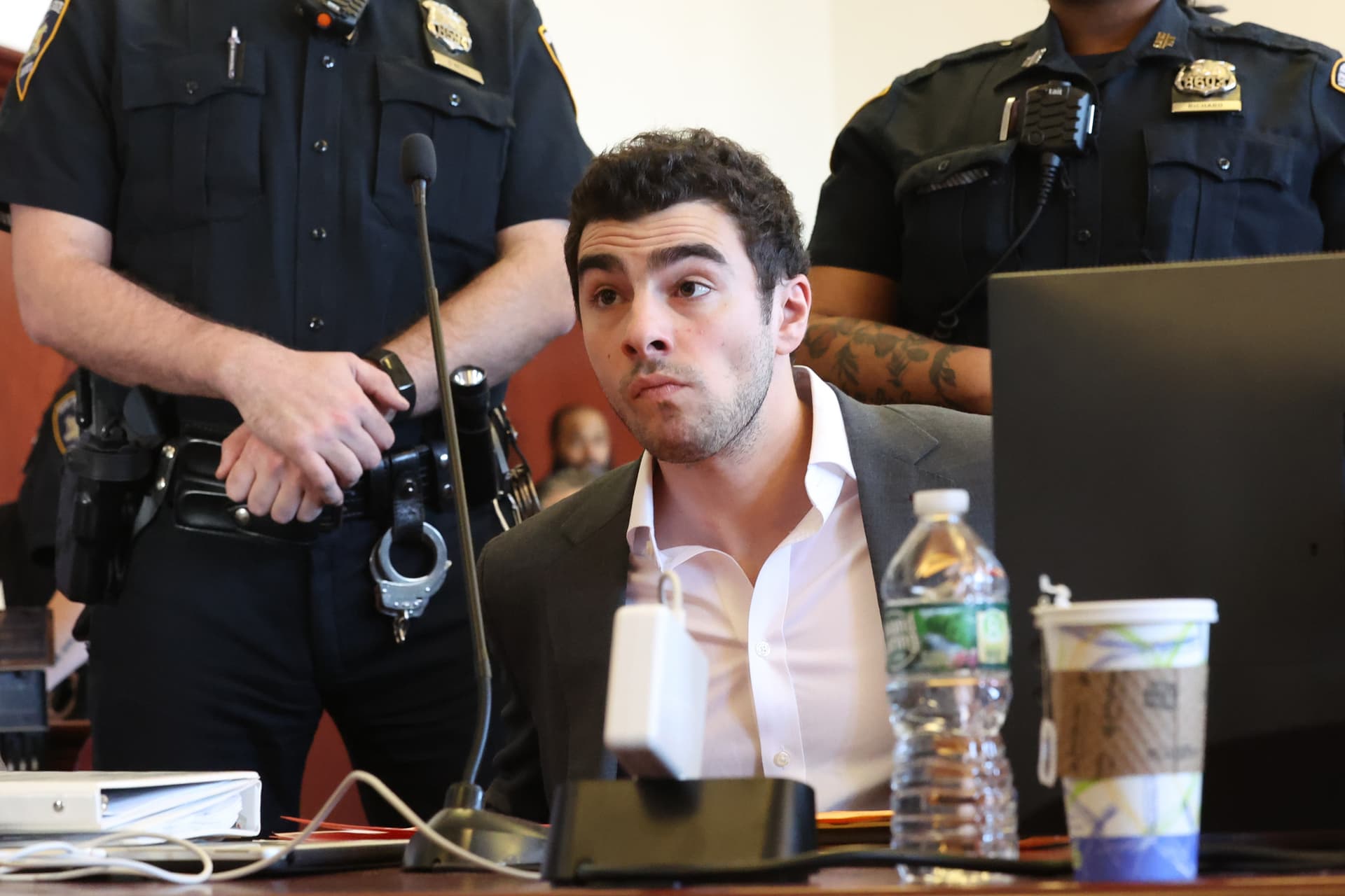 William Farrington-pool/Getty Images Luigi Mangione appears for a suppression of evidence hearing in the killing of UnitedHealthcare's CEO, Brian Thompson, in Manhattan Criminal Court on December 16, 2025 at New York City.