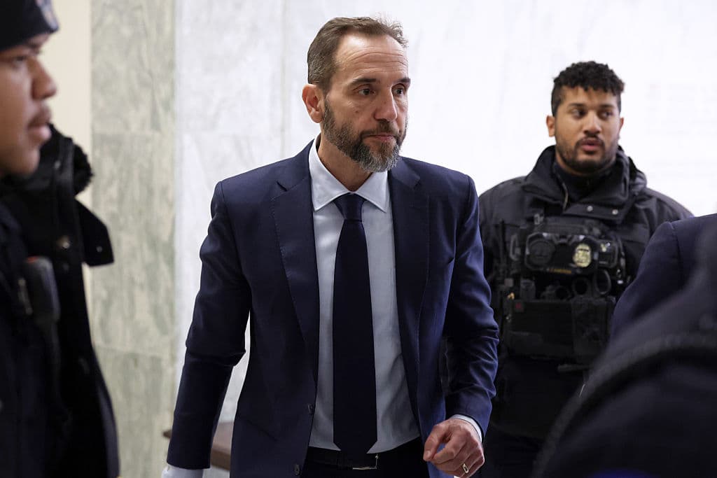 Alex Wong/Getty Images Special Counsel Jack Smith arrives to testify during a closed-door deposition on Capitol Hill on December 17, 2025 at Washington, D.C.
