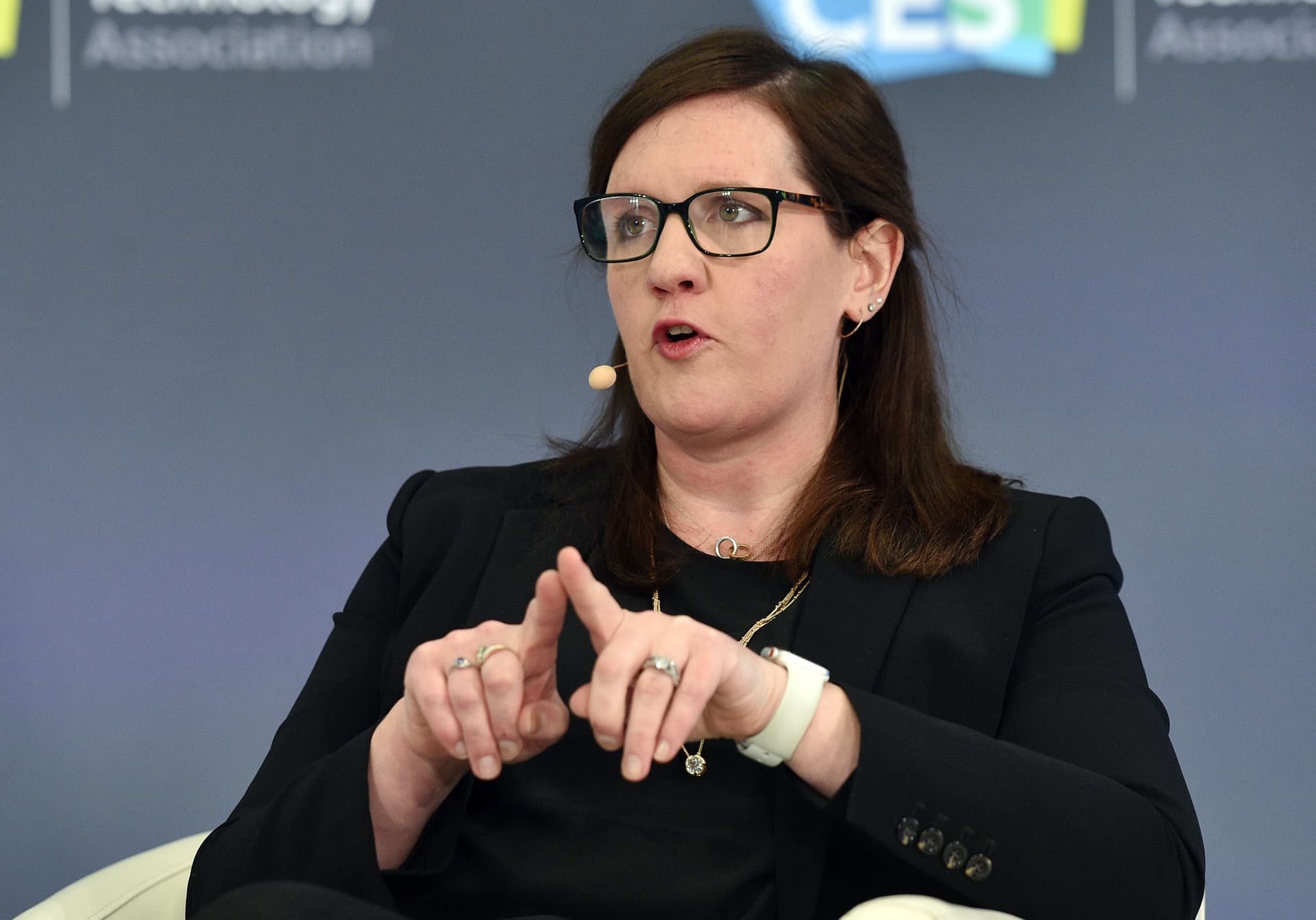 David Becker/Getty Images Then-Federal Trade Commissioner Rebecca Slaughter participates in a privacy roundtable at CES 2020 at the Las Vegas Convention Center on January 7, 2020, at Las Vegas, Nevada.