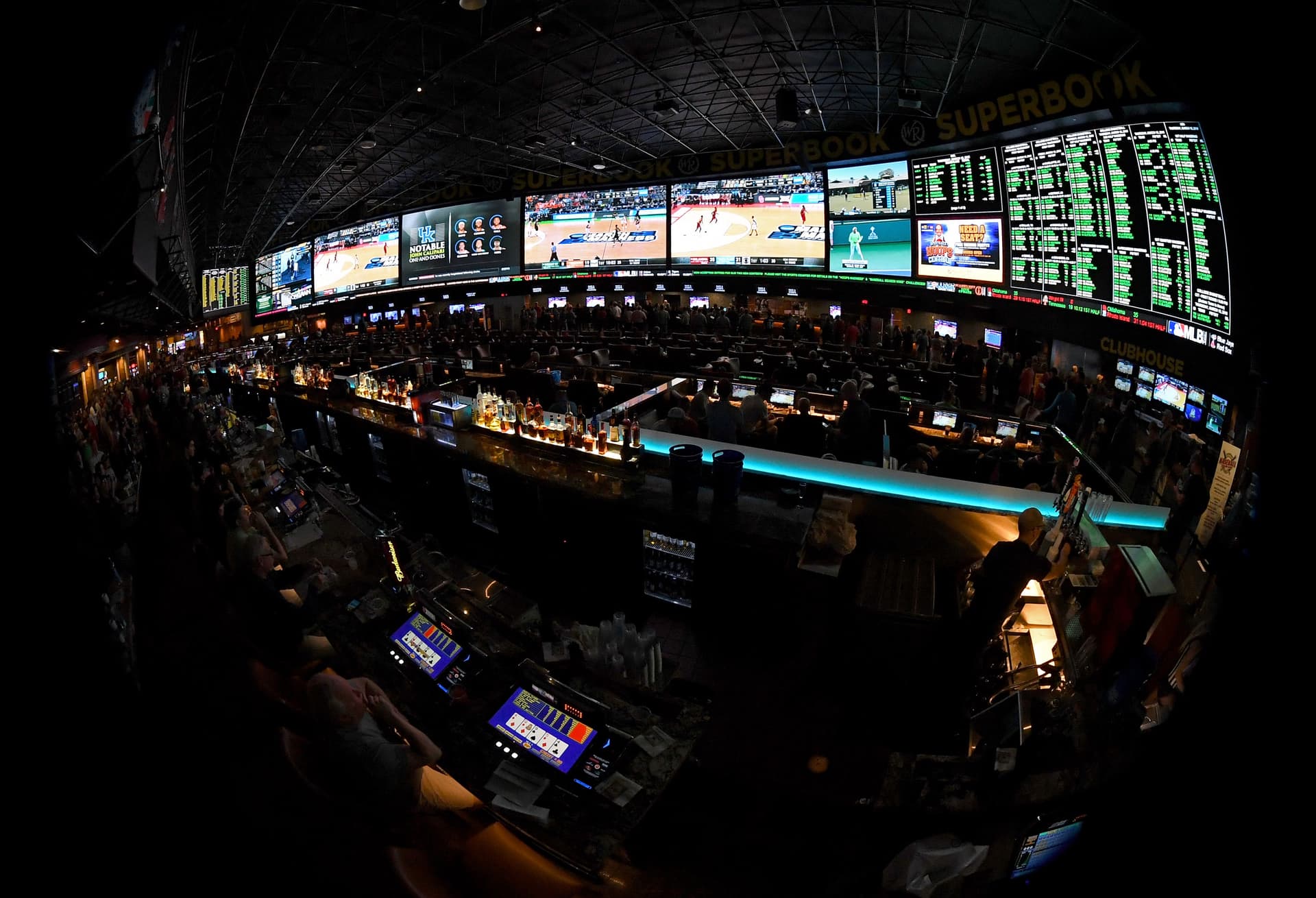 Ethan Miller/Getty Images Guests attend a viewing party for the NCAA Men's College Basketball Tournament inside Westgate Las Vegas Resort & Casino on March 15, 2018.