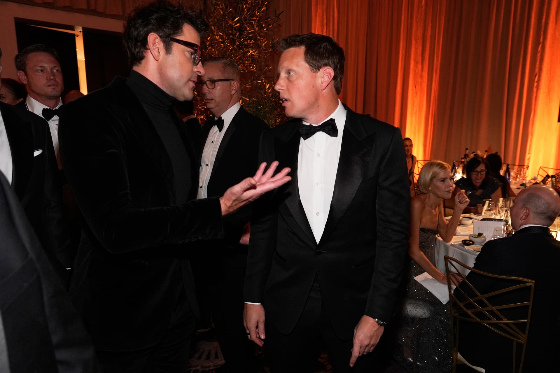 AP Photo/Chris Pizzello John Krasinski, left, and Chairman and CEO of Paramount Skydance, David Ellison arrive at the 83rd Golden Globes on Sunday, January 11, 2026, at the Beverly Hilton.