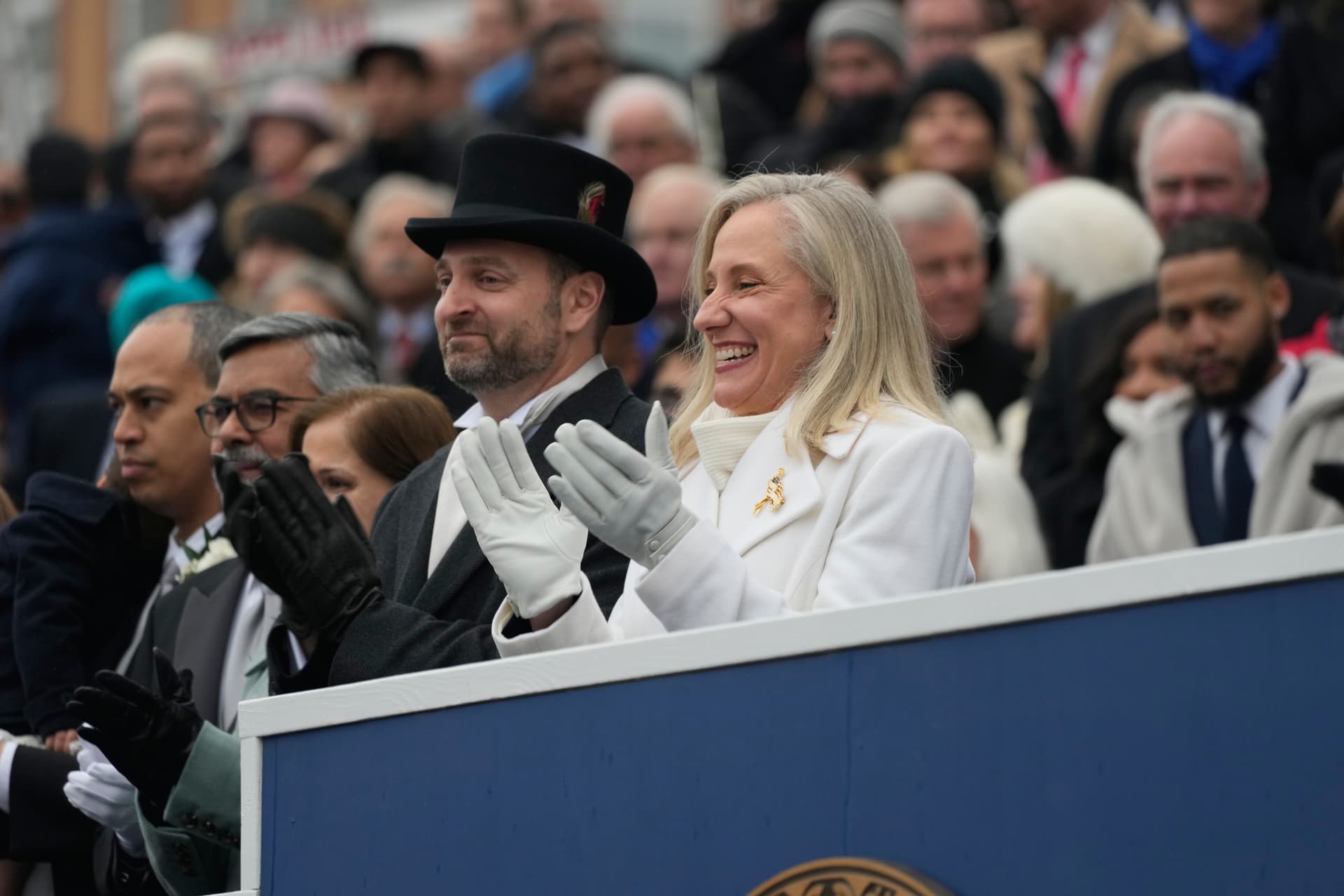 Steve Helber/AP Governor Abigail Spanberger of Virginia during inaugural ceremonies at Richmond on January 17, 2026.