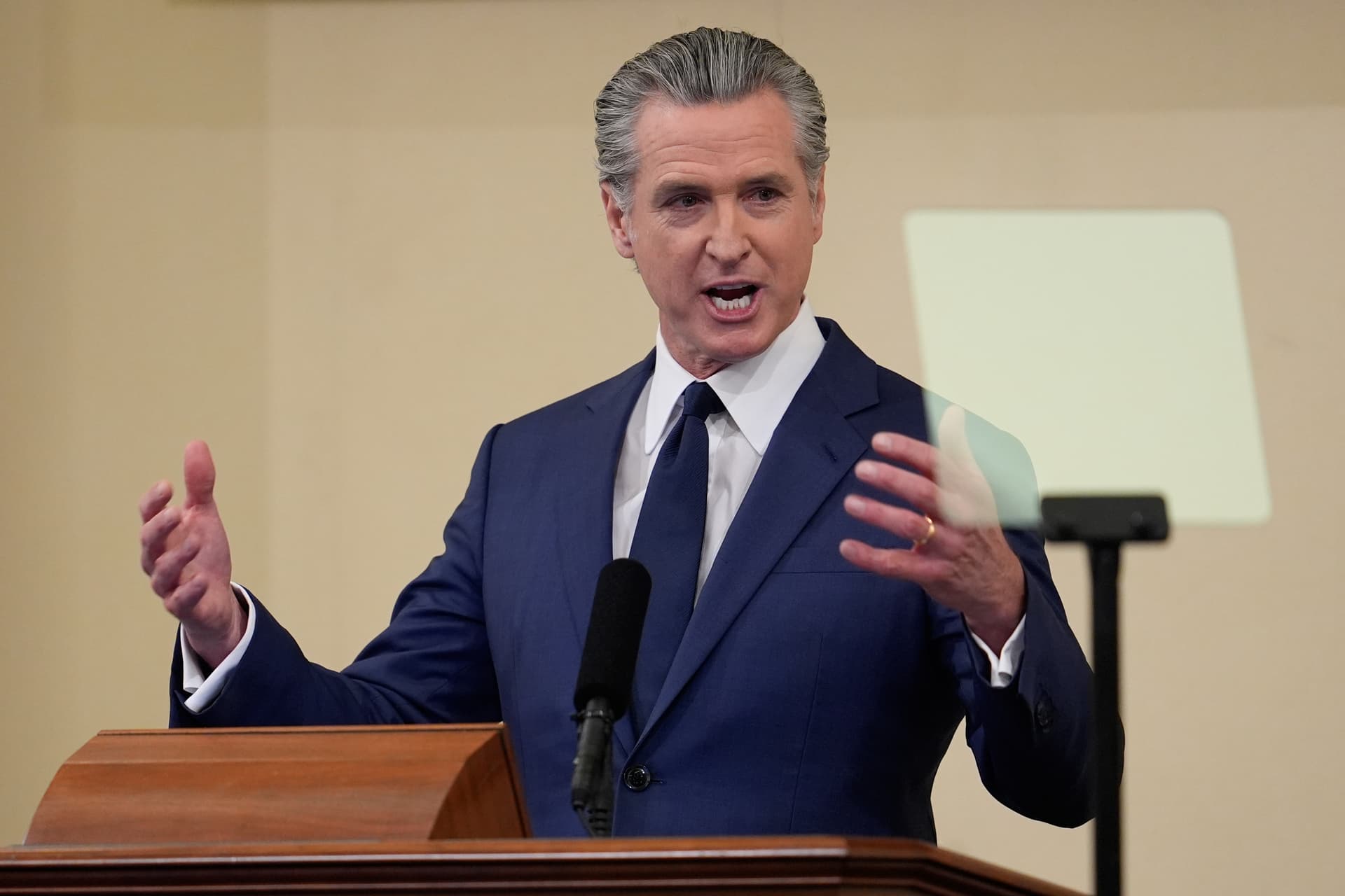 AP/Godofredo A. Vásquez Governor Gavin Newsom delivers his State of the State address on January 8, 2026.