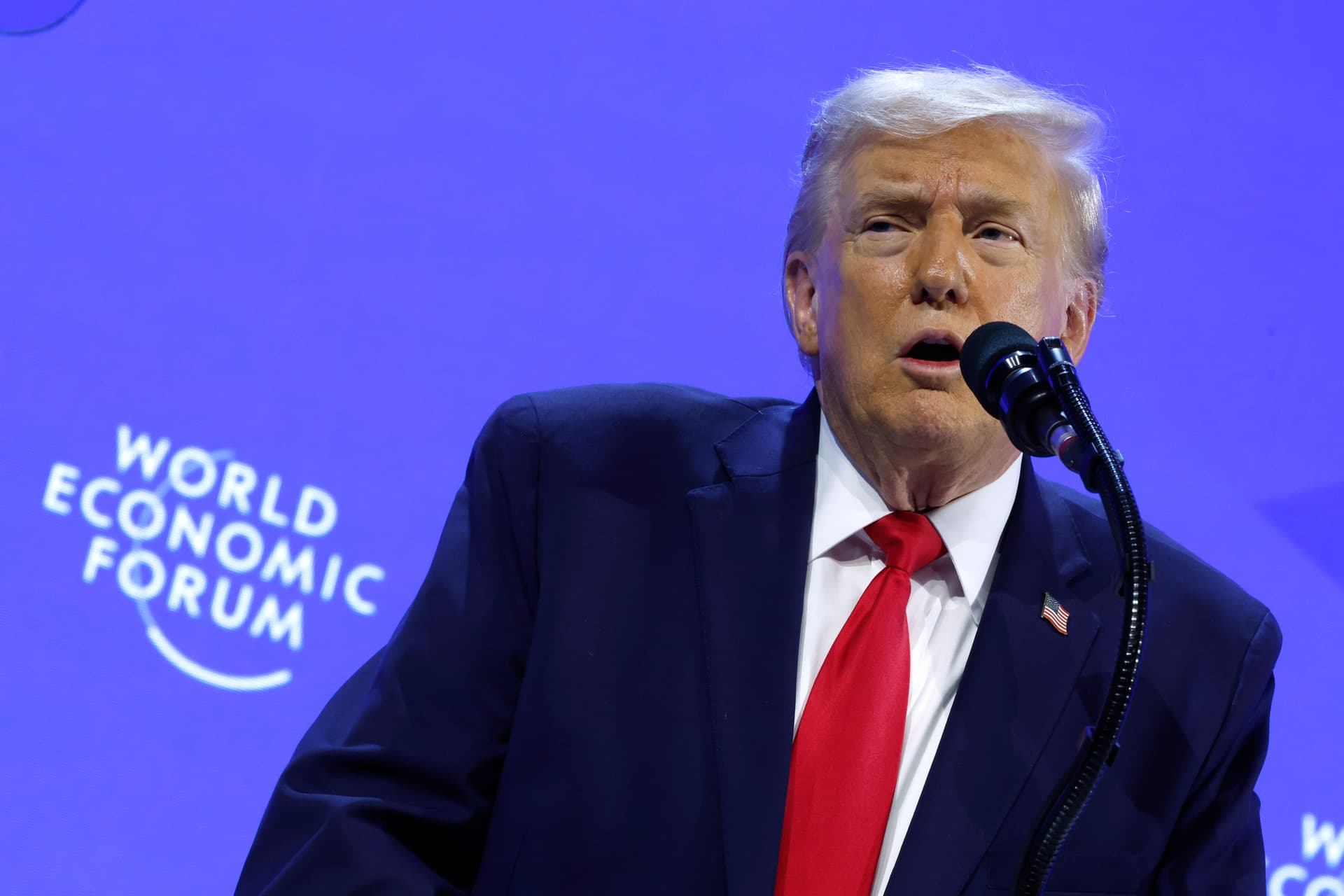 Chip Somodevilla/Getty Images President Trump gives a speech at the World Economic Forum on January 21, 2026 at Davos, Switzerland.