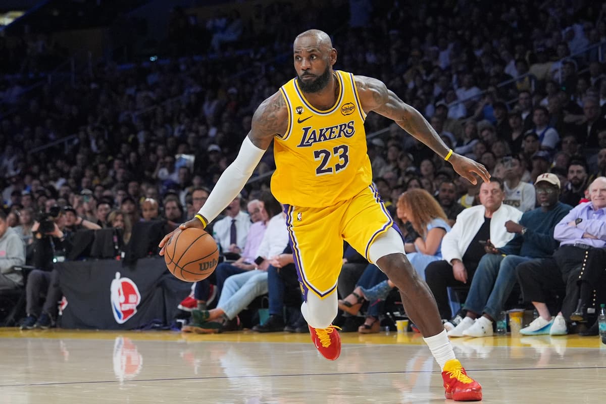 Jae C. Hong/AP Los Angeles Lakers forward LeBron James drives to the basket during an NBA basketball game against the Golden State Warriors at Los Angeles on February 7, 2026.