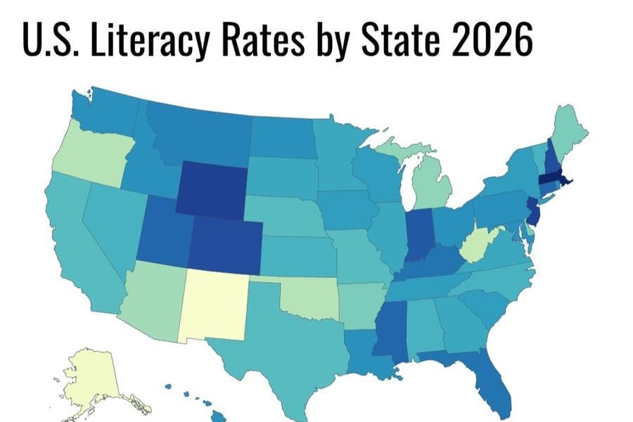 World Population Review via X Oklahoma has one of the poorest literacy rates among American states.