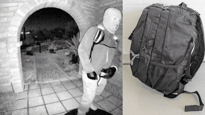 FBI The backpack the FBI think is the type used by the suspect (R).