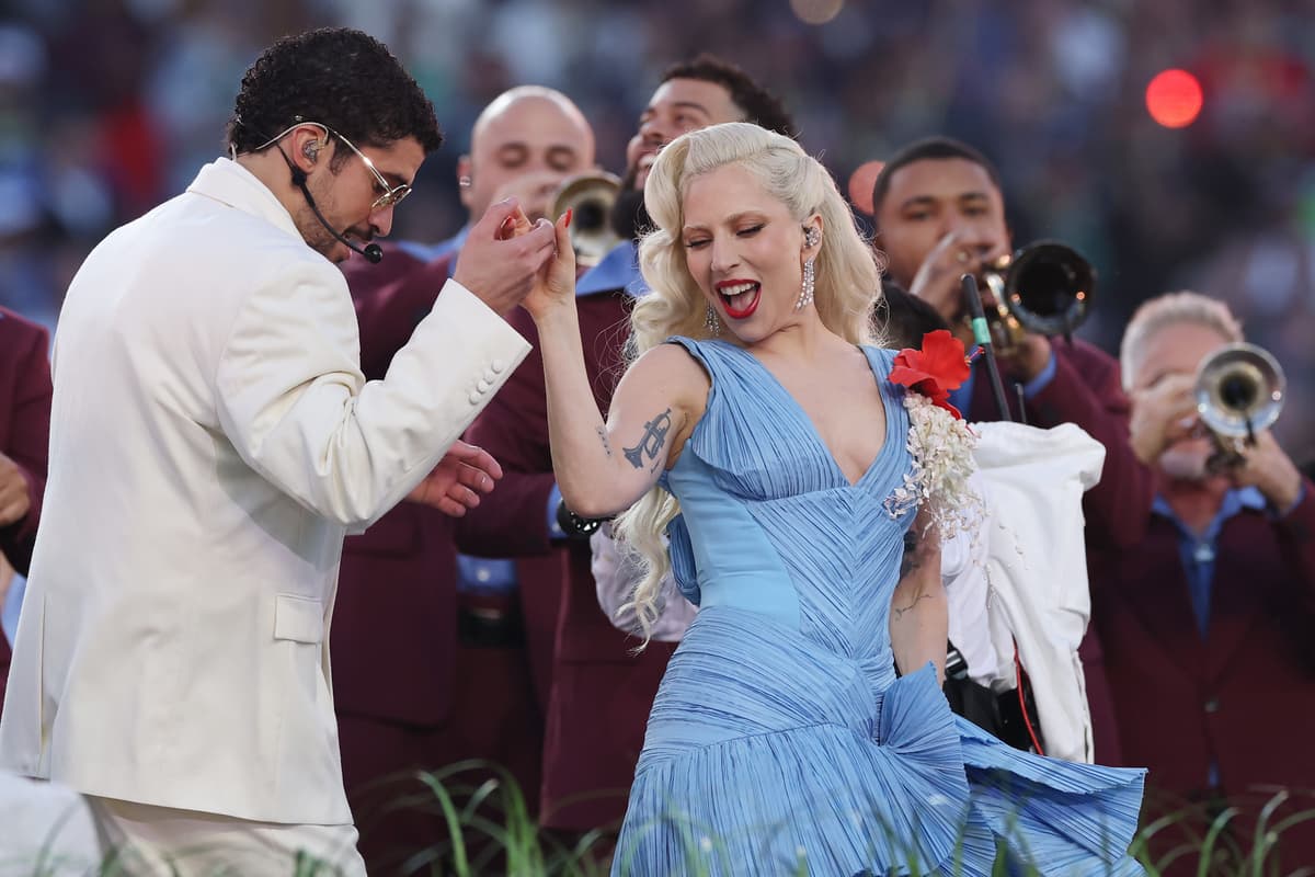 Kevin C. Cox/Getty Images Bad Bunny and Lady Gaga perform during the Super Bowl LX halftime show at Santa Clara, California, on February 8, 2026.