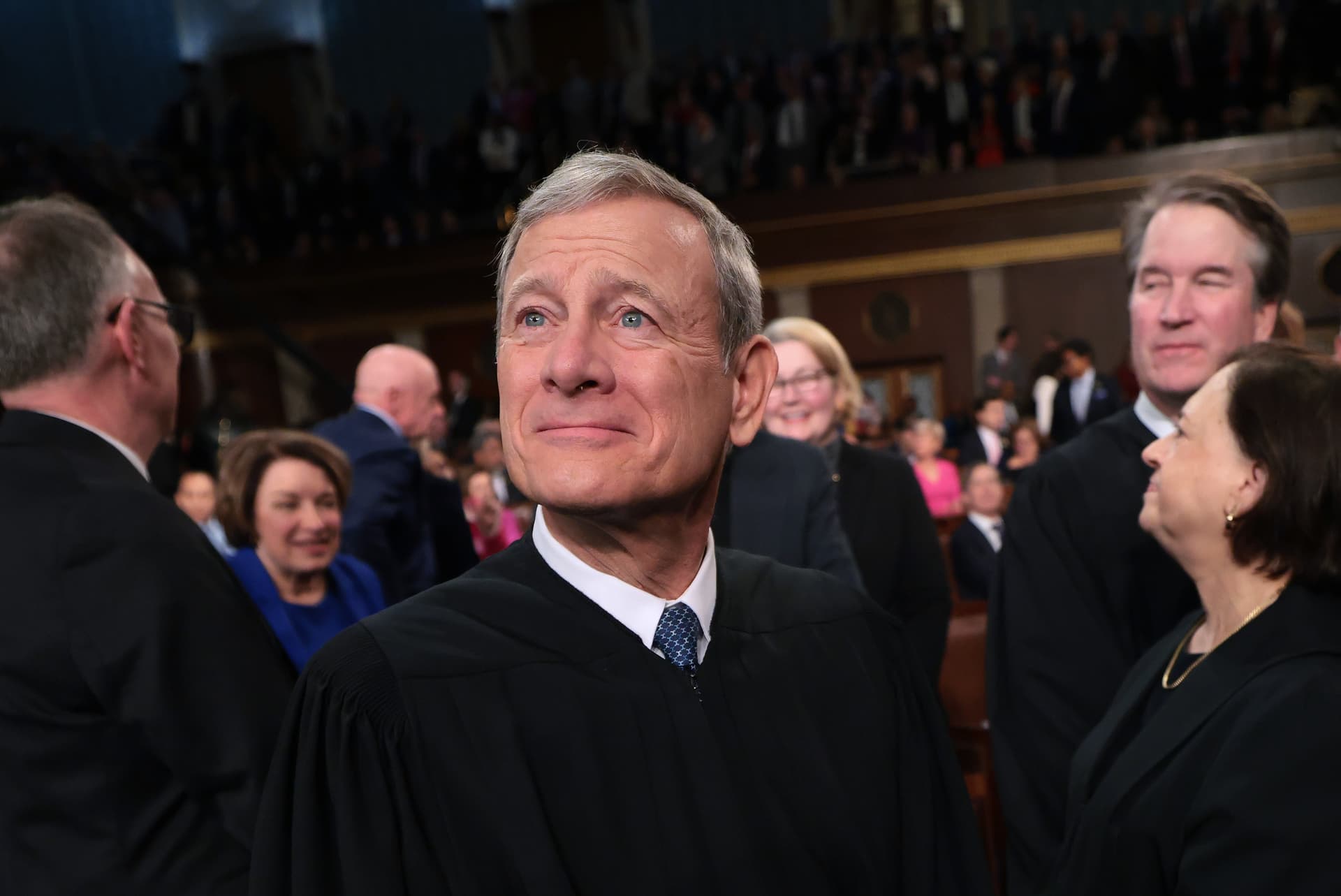 Win McNamee/Getty Images Chief Justice Roberts at the Capitol on March 4, 2025.