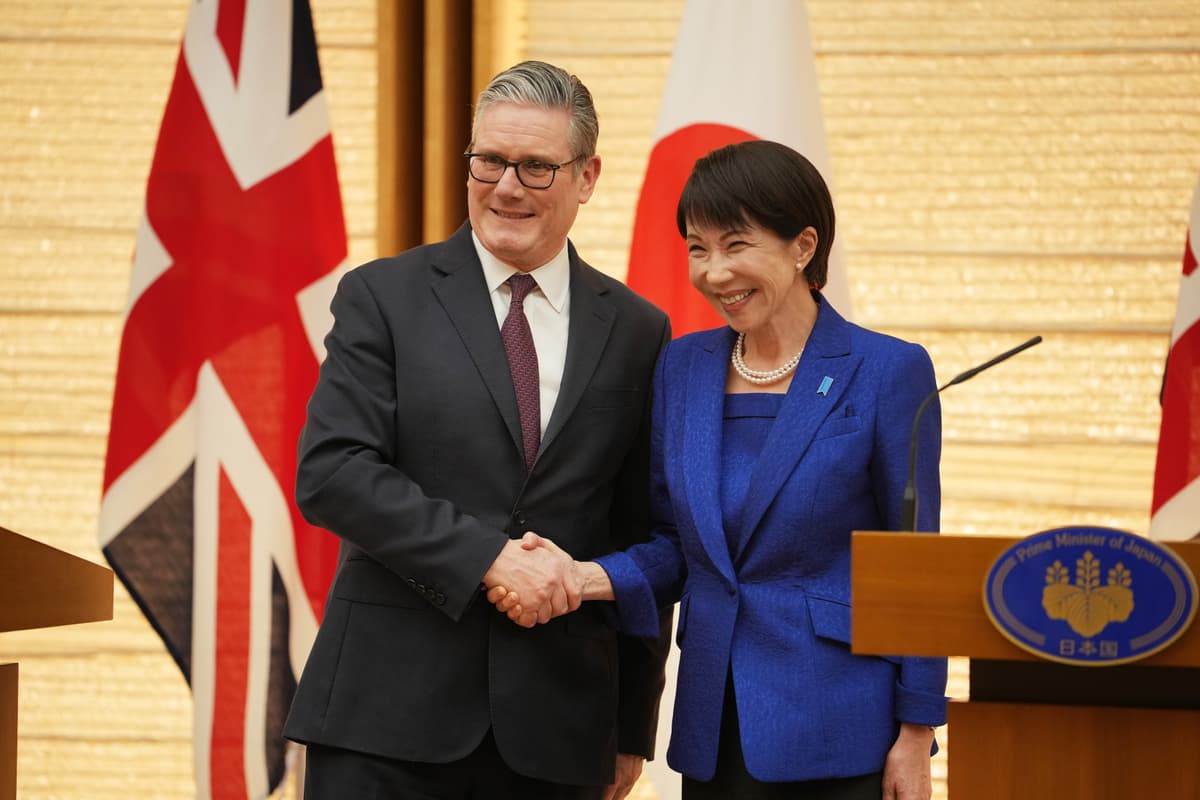 Kin Cheung - pool/Getty Images Prime Ministers Keir Starmer of Great Britain and Sanae Takaichi of Japan.