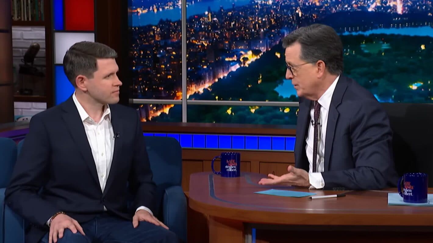 CBS Stephen Colbert interviews Texas Democrat James Talarico in a segment that did not air on 'The Late Show' but was posted on the show's YouTube channel.