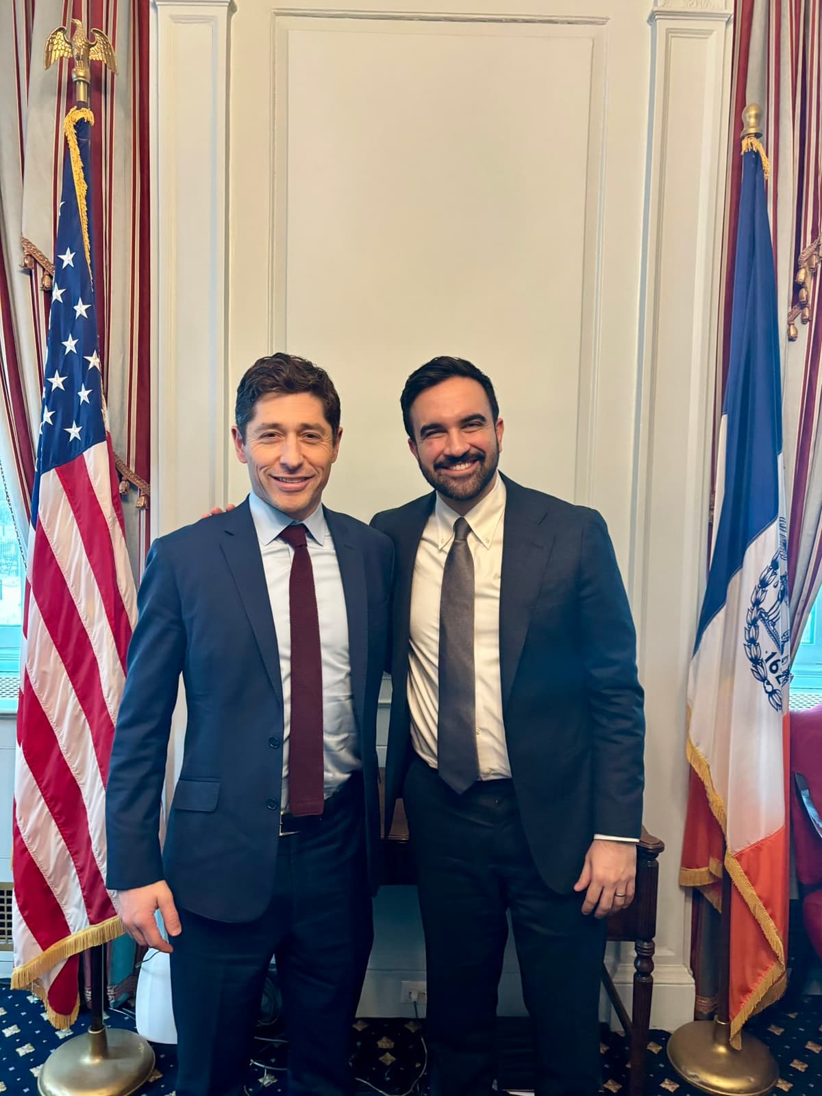 X Minneapolis's mayor, Jacob Frey, left, meets with Mayor Zohran Mamdani.