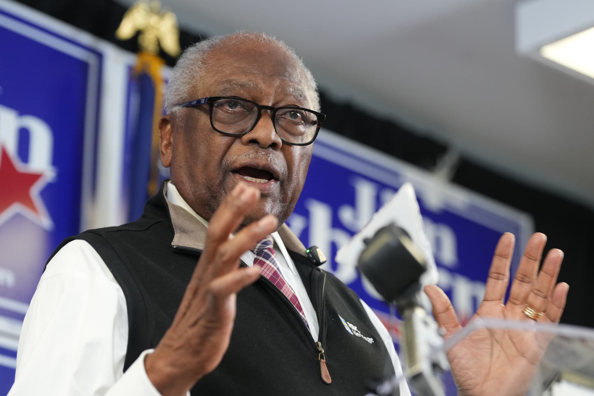 Meg Kinnard/AP Representative James Clyburn of South Carolina announces his intention to seek an 18th U.S. House term at Columbia, South Carolina, on March 12, 2026.
