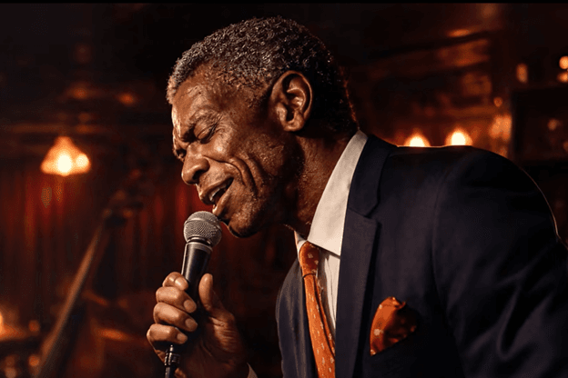 Via YouTube This image is being presented as the chart-topping crooner Eddie Dalton, a 70-year-old persona generated by artificial intelligence.