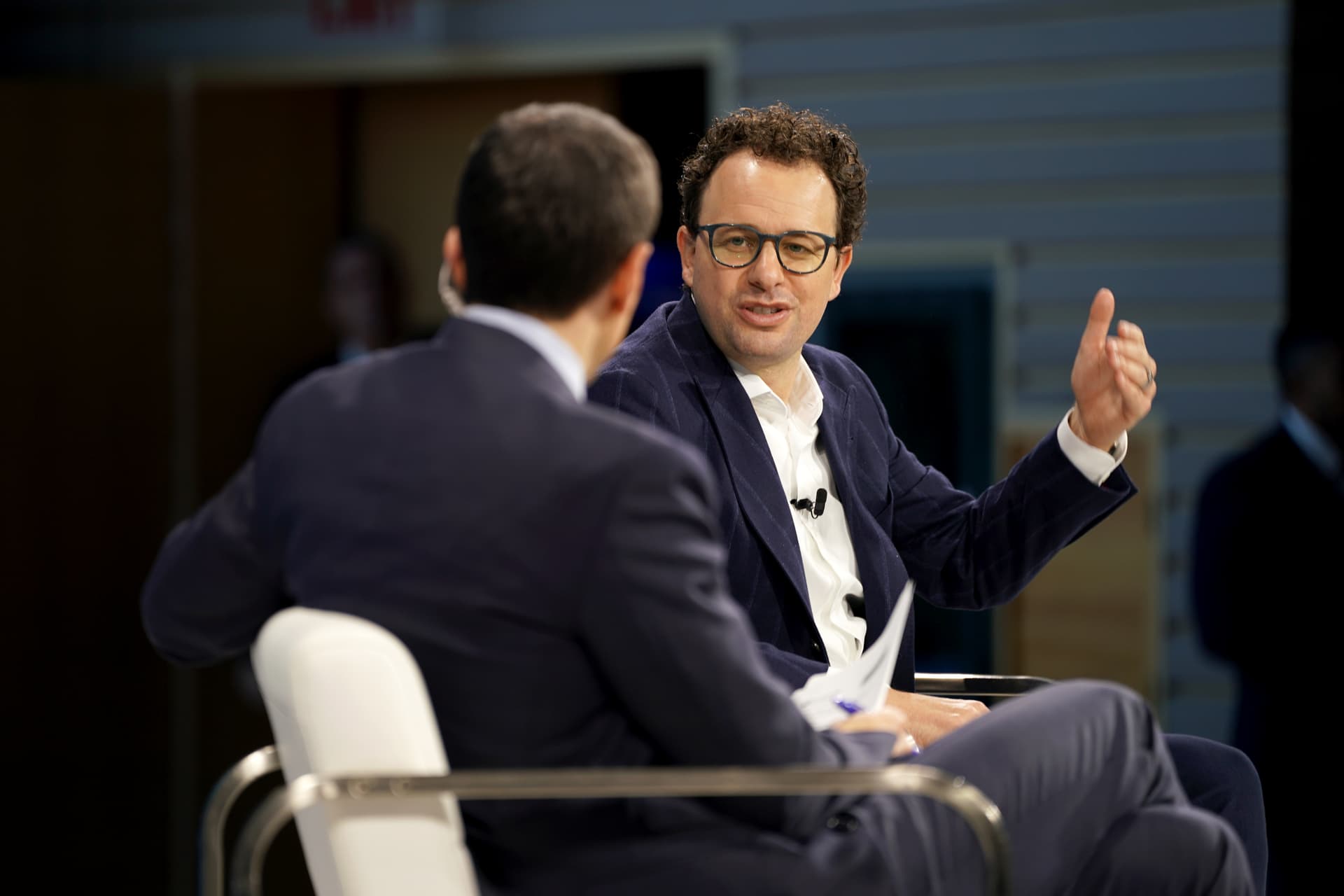 David Dee Delgado/Getty Images Dario Amodei speaks onstage during The New York Times DealBook Summit 2025 at Jazz at Lincoln Center on December 3, 2025 in New York City.