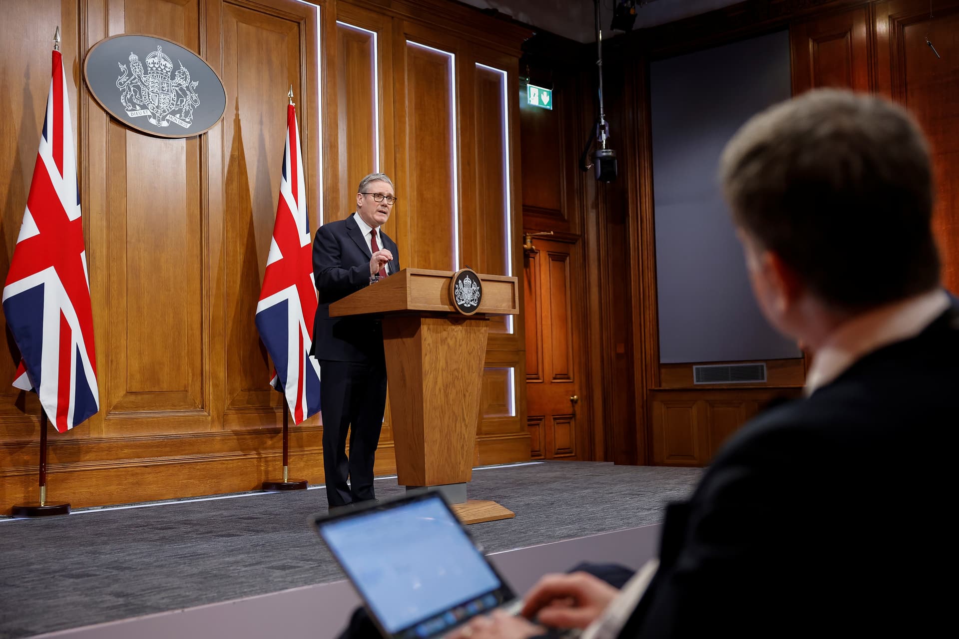 Brook Mitchell - WPA Pool/Getty Images Prime Minister Keir Starmer speaks during a press conference to update on the Middle East situation at No.10 Downing Street at London on March 16, 2026.
