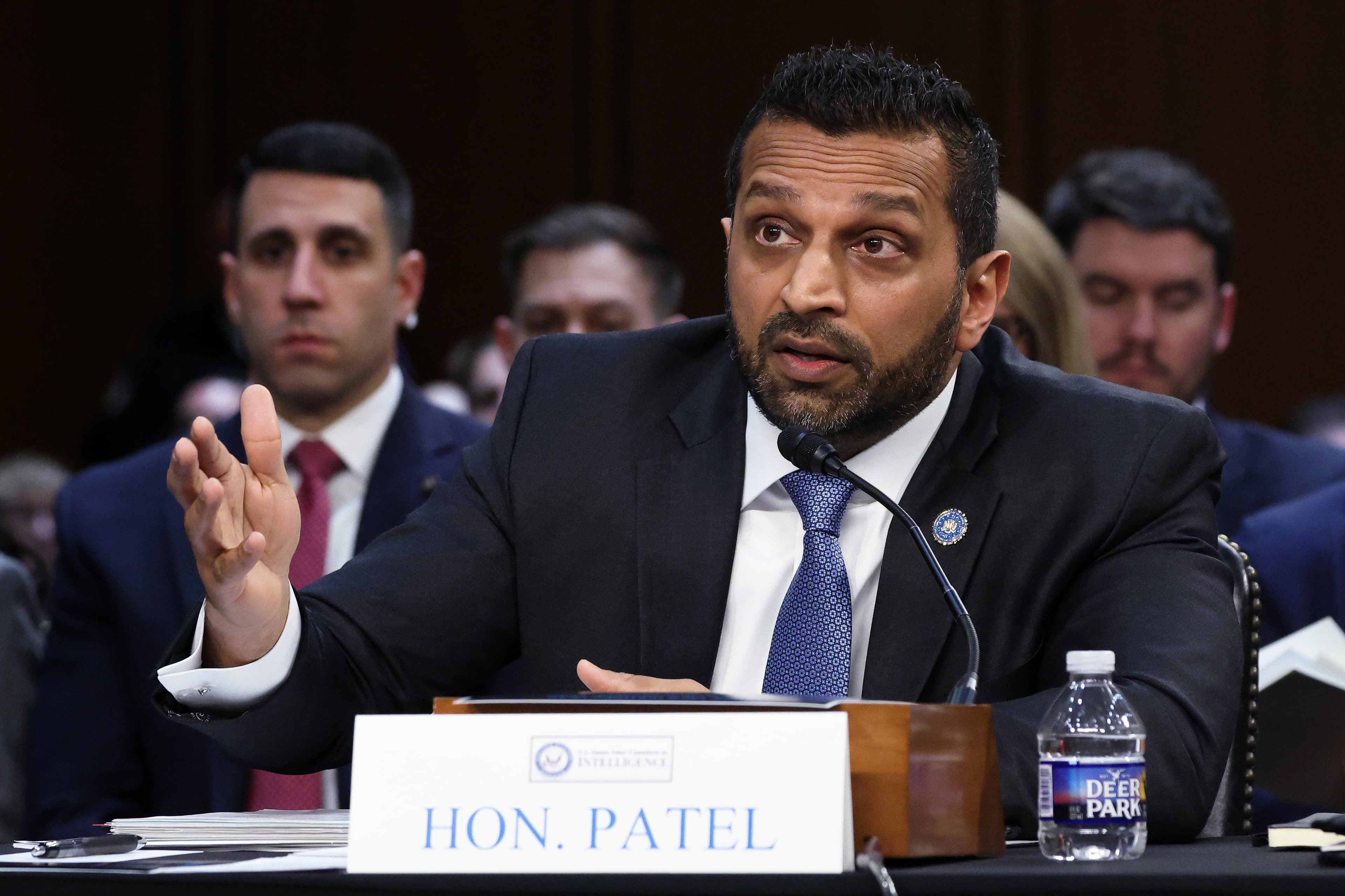The FBI director, Kash Patel, testifies during a Senate Intelligence Committee hearing at Washington, D.C., on March 18, 2026. The FBI director, Kash Patel, testifies during a Senate Intelligence Committee hearing at Washington, D.C., on March 18, 2026.