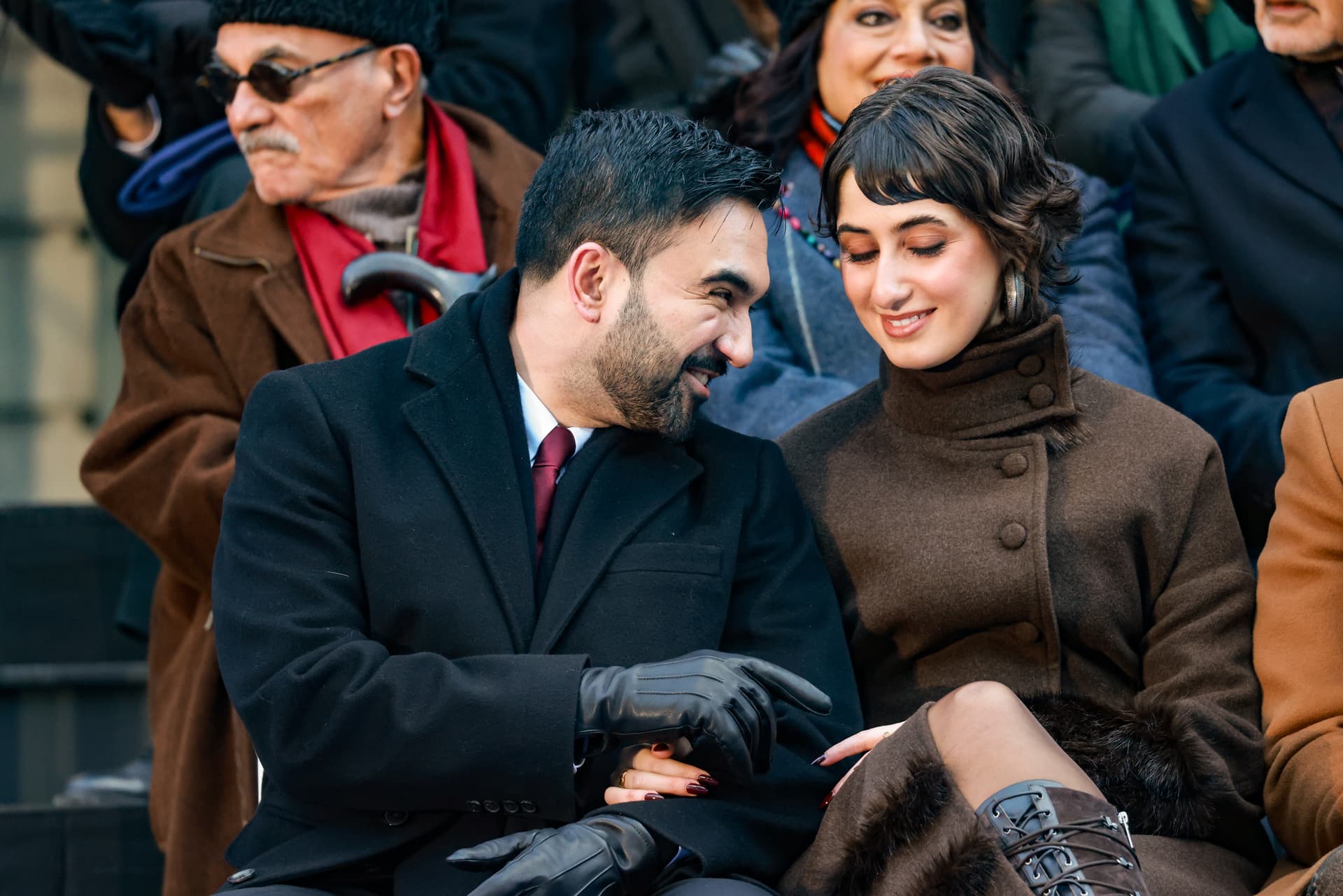 Spencer Platt/Getty Images New York’s mayor, Zohran Mamdani, and his wife Rama Duwaji attend his ceremonial inauguration as mayor at City Hall on January 1, 2026.