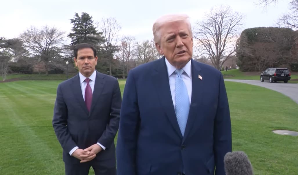 WhiteHouse.gov via YouTube President Trump and Secretary of State Marco Rubio speak to reporters at the White House on March 20, 2026.