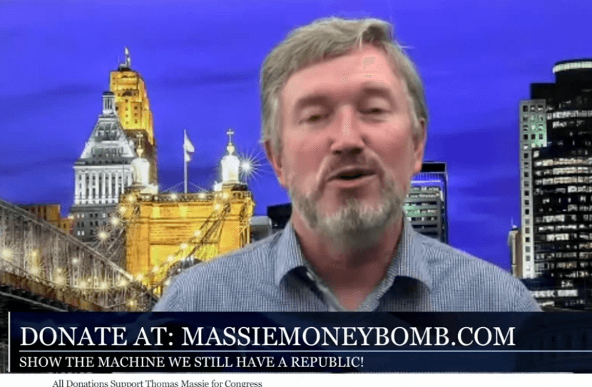 Via YouTube Thomas Massie's fundraiser was done on a livestream online and featured appearances from Congresswoman Marjorie Taylor Greene and Congressman Ron Paul.
