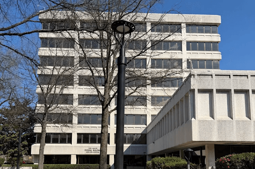 Via X The Terry Sanford Federal Building at Raleigh, N.C., where a United States attorney faced discipline for filing an AI-generated brief with false quotes and citations.