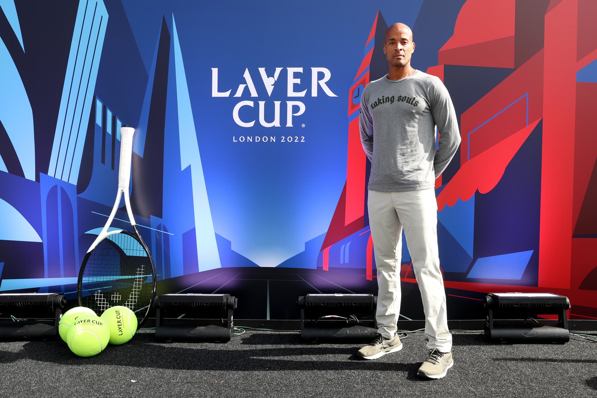 Julian Finney/Getty Images David Goggins poses for a photograph during Day Two of the Laver Cup tennis tournament at London, England, on September 24, 2022.
