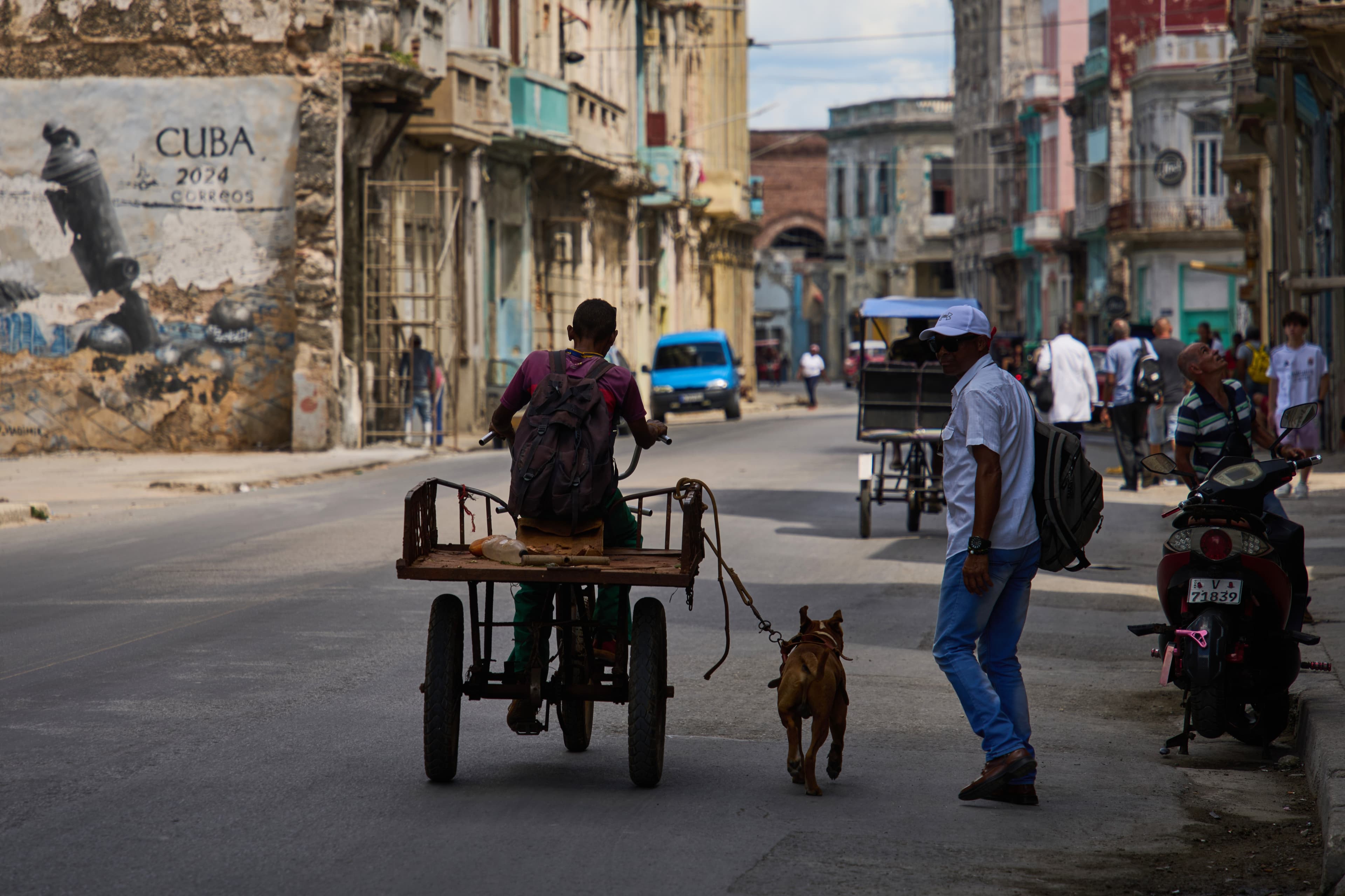 A man rides a tricycle during a blackout at Havana, Cuba, March 16, 2026. A man rides a tricycle during a blackout at Havana, Cuba, March 16, 2026.
