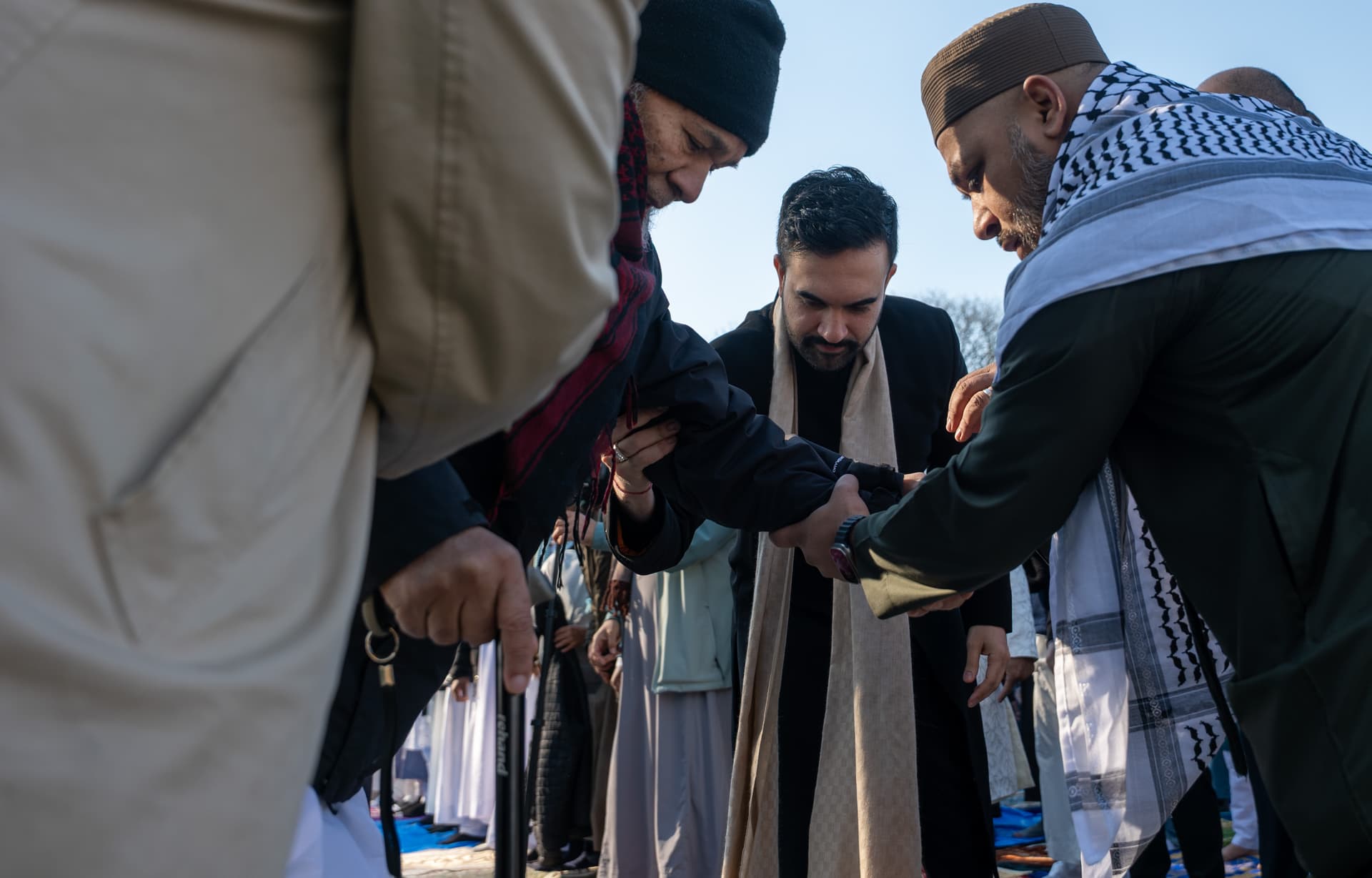 Spencer Platt/Getty Images New York City Mayor Zohran Mamdani attends Eid al-Fitr prayers at Brooklyn's Prospect Park on March 20, 2026, in New York City.