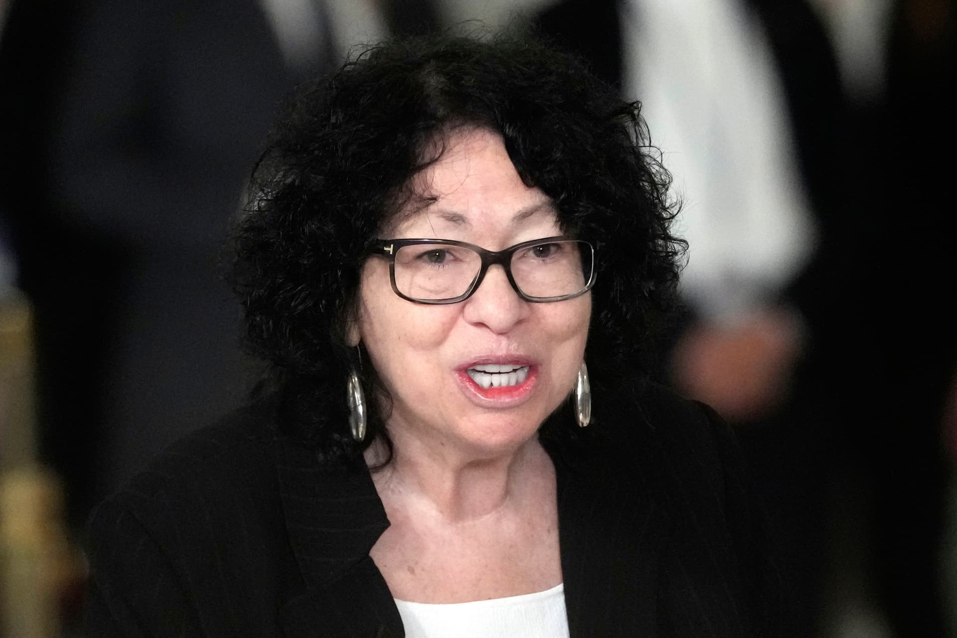 Jacquelyn Martin/AP Justice Sonia Sotomayor speaks during a service for retired Justice Sandra Day O'Connor in the Great Hall at the Supreme Court at Washington, D.C., on December 18, 2023.