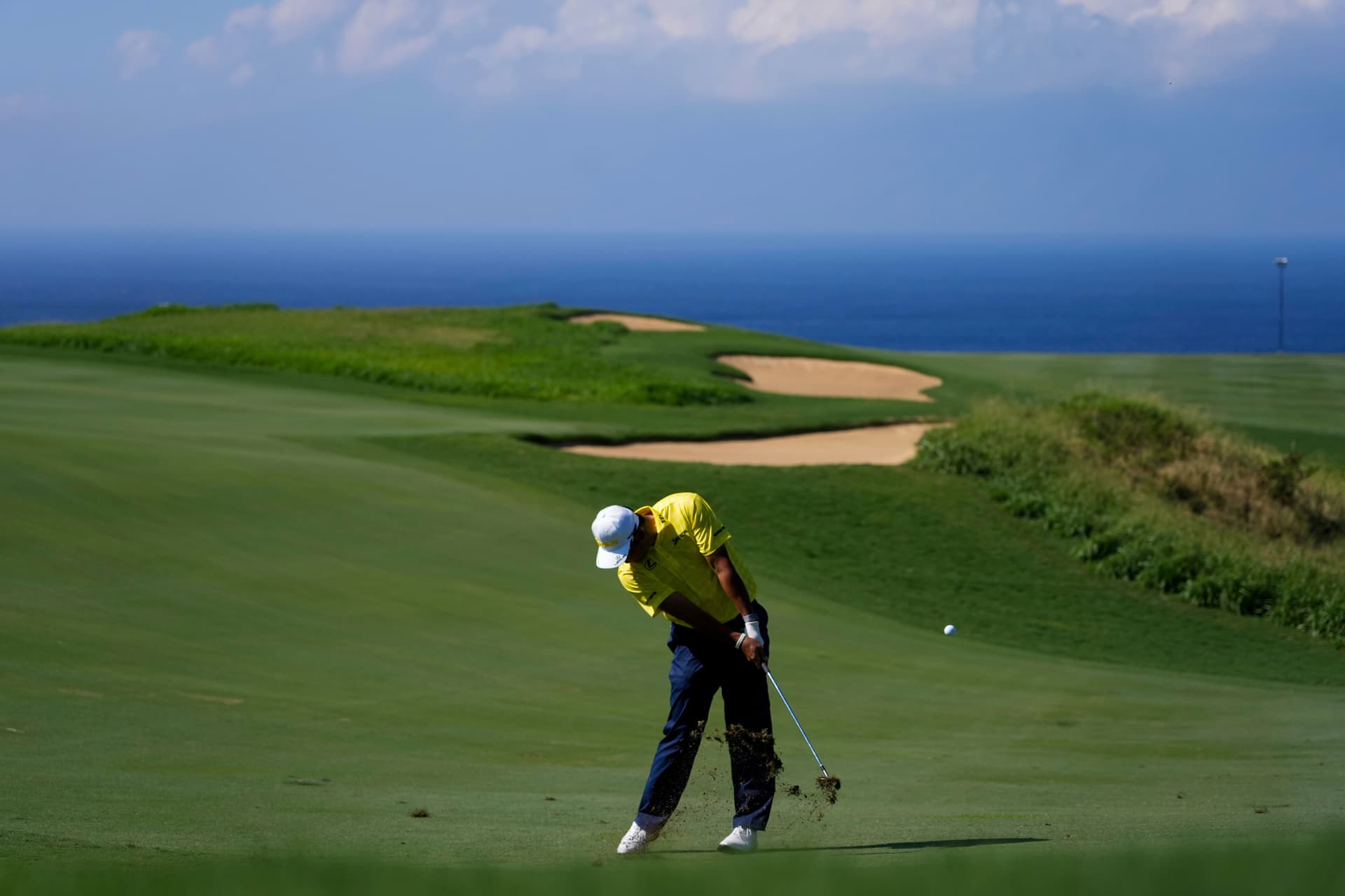 AP Photo/Matt York Hideki Matsuyama, of Japan, hits on the 13th hole during the final round of The Sentry golf event, Jan. 5, 2025, at Kapalua Plantation Course, at Kapalua, Hawaii. The PGA Tour is not returning to Hawaii this year amid business model restructuring.