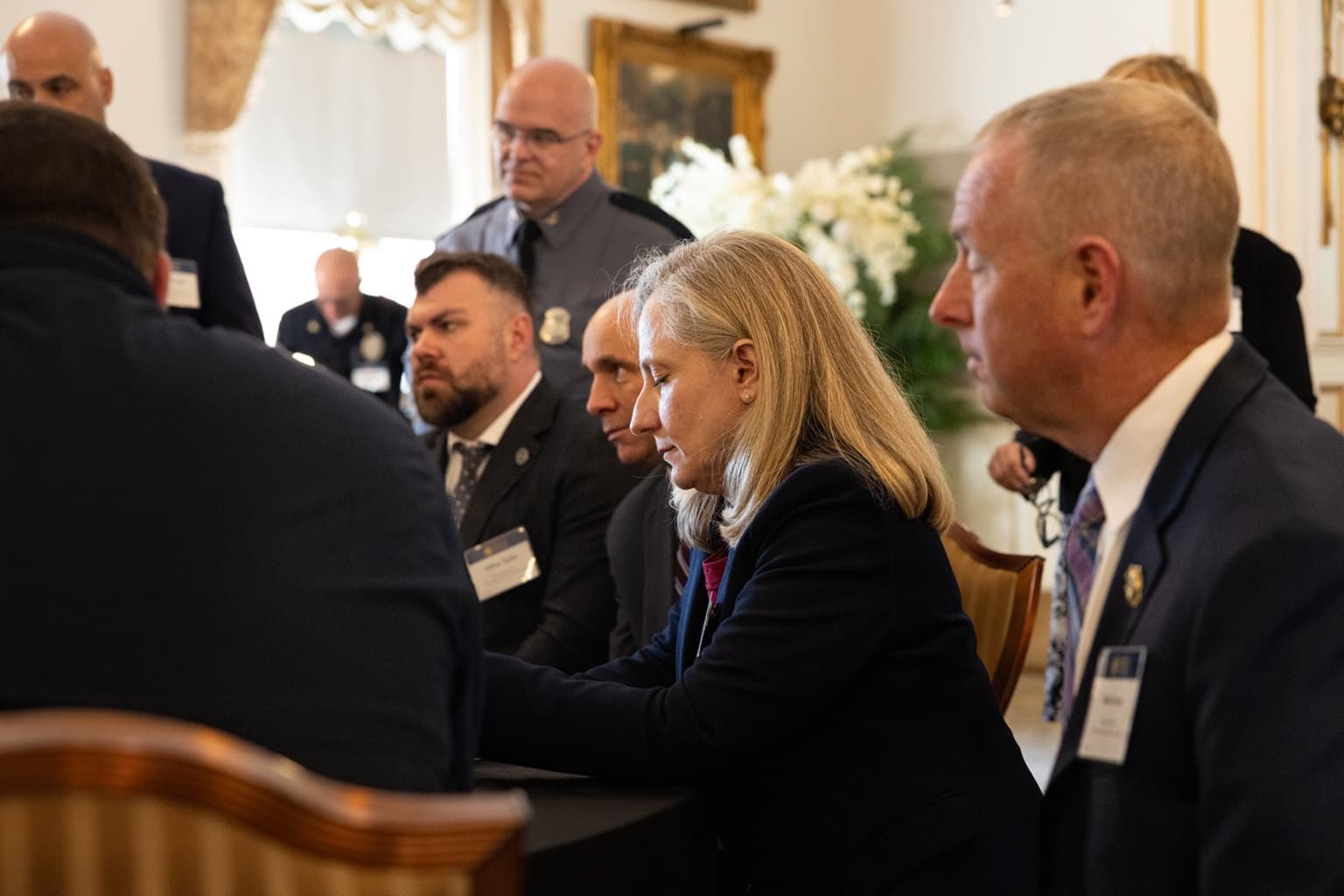 Abigail Spanberger via X Virginia's governor meets with first responders at a Regional Readiness Summit at Abingdon, April 17, 2026.