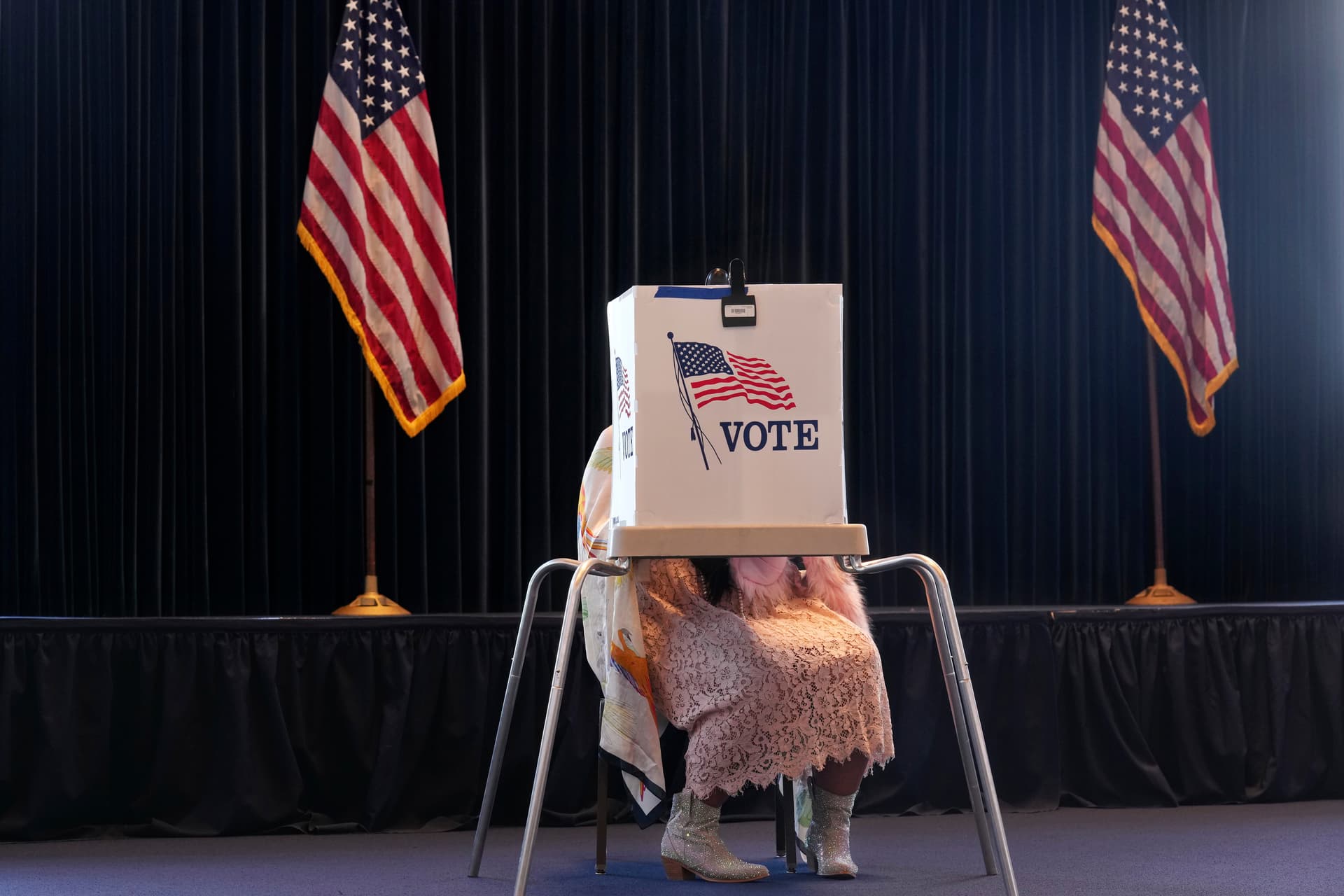 FILE - A voter prepares a ballot at a polling place at the Ronald Reagan Presidential Library on Election Day, Tuesday, Nov. 5, 2024, in Simi Valley, Calif. (AP Photo/Chris Pizzello, File) A voter prepares a ballot at a polling place at the Ronald Reagan Presidential Library on Election Day, Tuesday, Nov. 5, 2024, in Simi Valley, California. Chris Pizzello, AP
