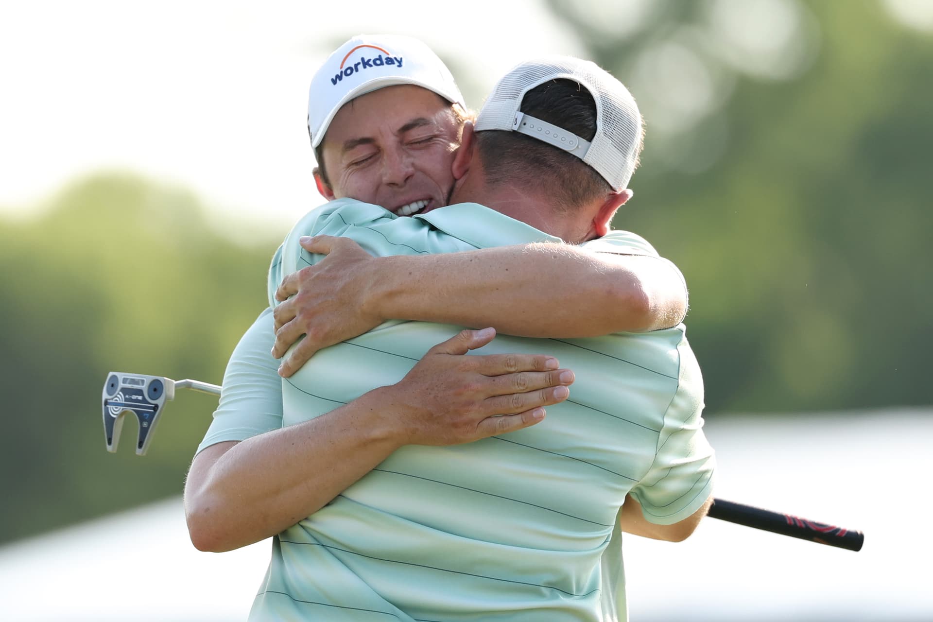 AVONDALE, LOUISIANA - APRIL 26: Matt Fitzpatrick (L) of England and partner Alex Fitzpatrick of England celebrate on the 18th green after winning the Zurich Classic of New Orleans 2026 at TPC Louisiana on April 26, 2026 in Avondale, Louisiana. (Photo by Stacy Revere/Getty Images) Featured image for Sibling Triumph: Fitzpatrick Brothers Celebrate ‘Life Changing’ Win at New Orleans