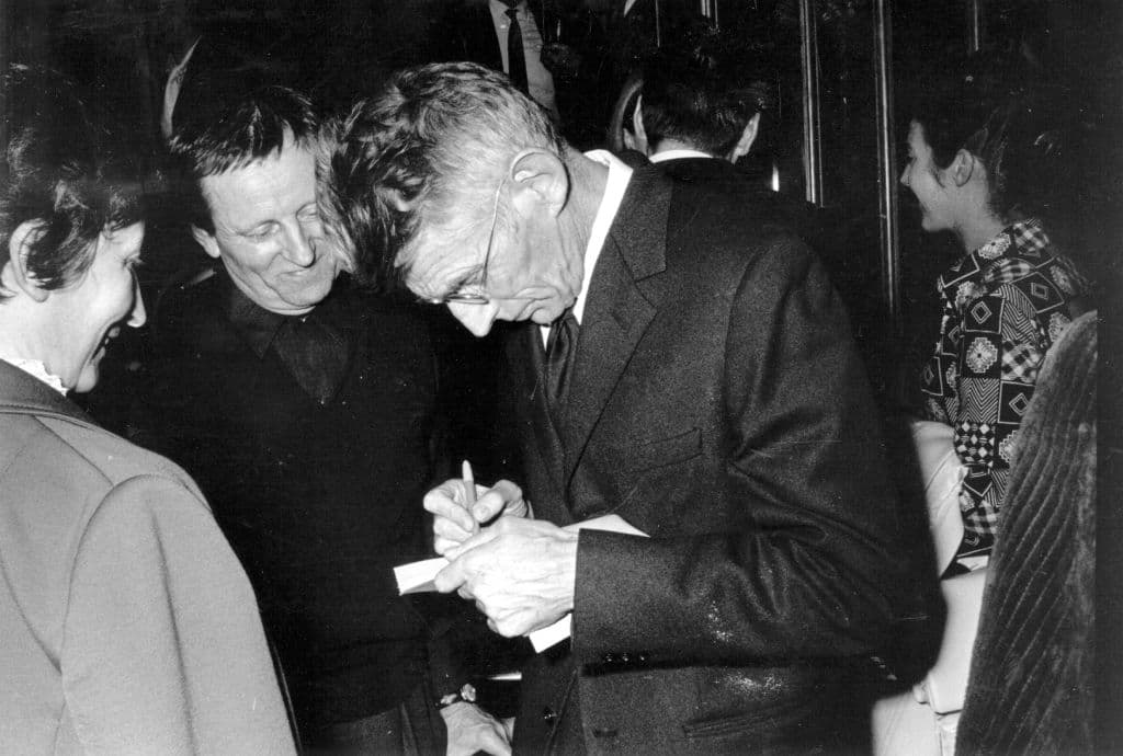 Reg Lancaster/Getty Images Irish author and dramatist Samuel Beckett attending a first night performance. 1970.