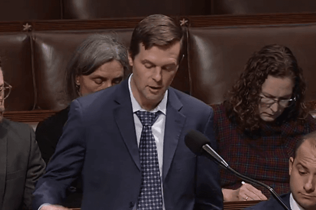 Via X Congressman Jared Golden speaks in the House in support of the Protect America's Workforce Act on December 10, 2025.