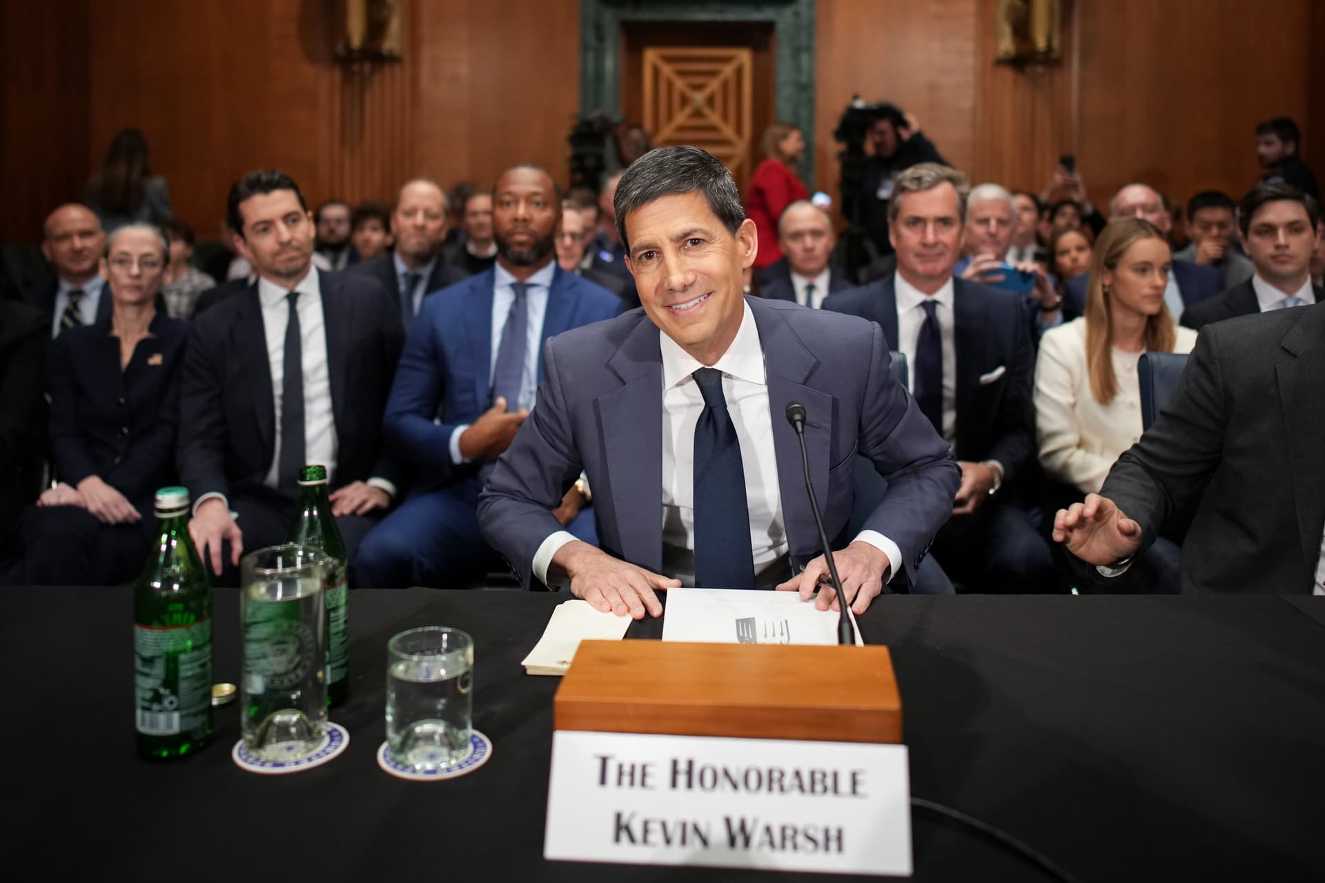 Andrew Harnik/Getty Images Kevin Warsh appears at a confirmation hearing on his nomination to become chairman of the Federal Reserve at Washington, D.C., on April 21, 2026.