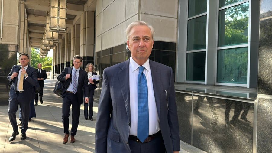 Via X Nexstar CEO Perry Sook leaves the federal courthouse at Sacramento, California after a hearing on a preliminary injunction to block his media company’s acquisition of TEGNA Inc.