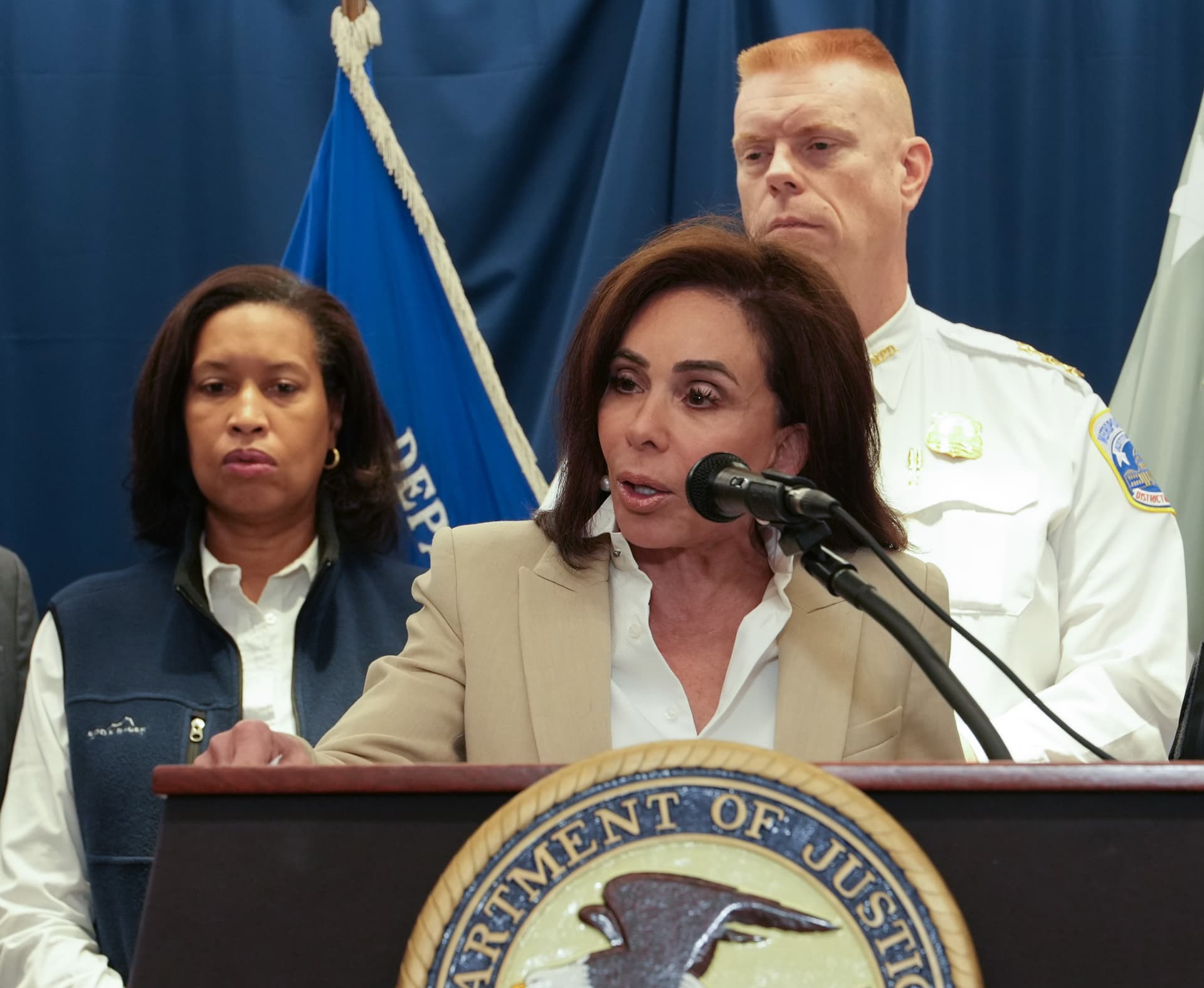 Andrew Leyden/Getty Images The United States attorney for the District of Columbia, Jeanine Pirro, speaks to the press about the shooting of two West Virginia National Guard soldiers at Washington, D.C., on November 27, 2025.