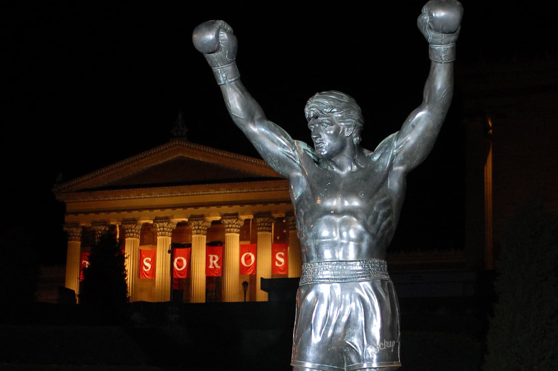 William Thomas Cain/Getty Images The Rocky statue rests in front of the Philadelphia Museum of Art at the afterparty for the Philadelphia premiere of Rocky Balboa December 18, 2006 in Philadelphia, Pennsylvania.