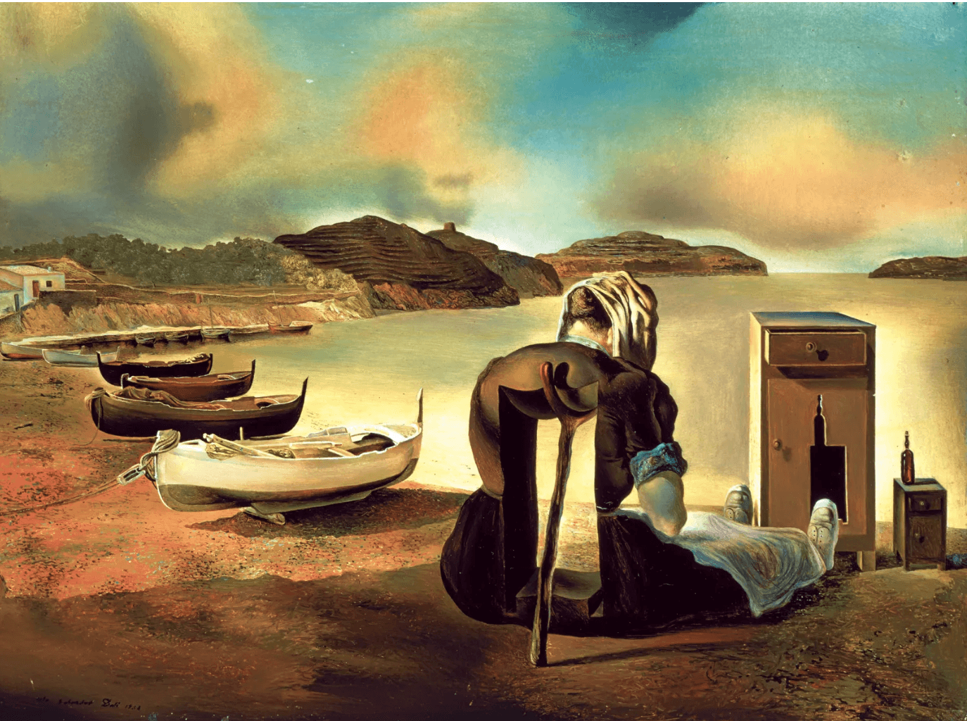 Collection of The Dalí Museum, St. Petersburg, Florida. DiDonna Galleries 'Le Sevrage du meuble-aliment,' by Salvador Dalí. 1934. Detail.