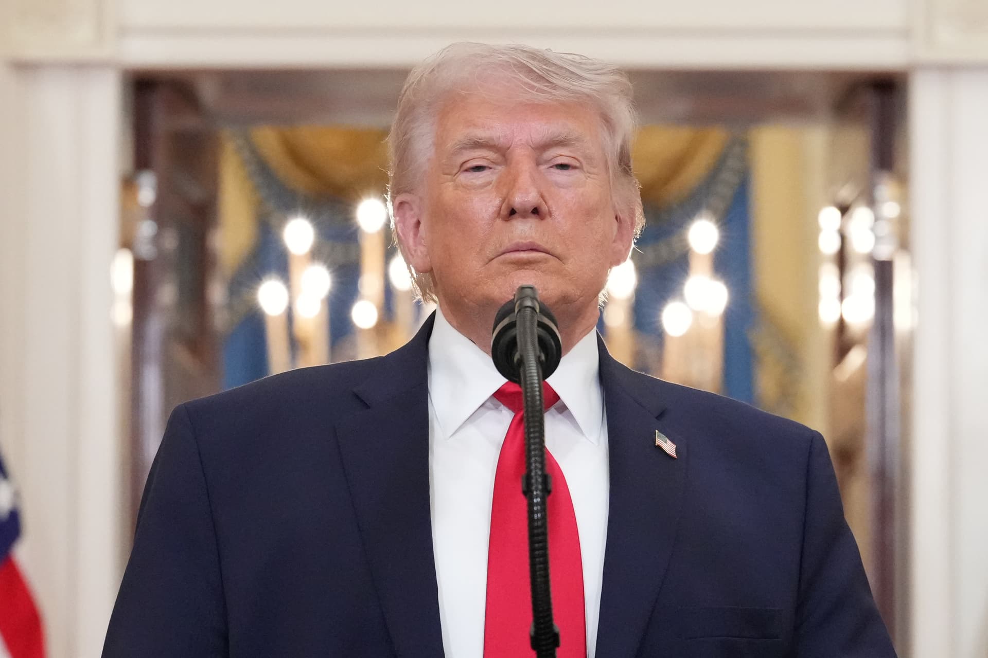 Alex Brandon-Pool/Getty Images President Trump making remarks about the Iran war from the White House on April 1, 2026.