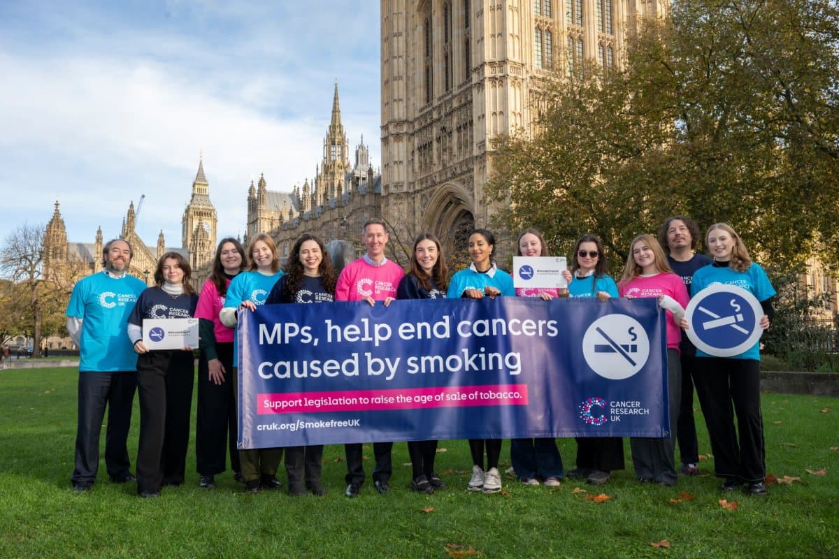 Cancer Research UK via X Activists lobby in support of a law that will outlaw the sale of tobacco products to anyone born after January 1, 2009.