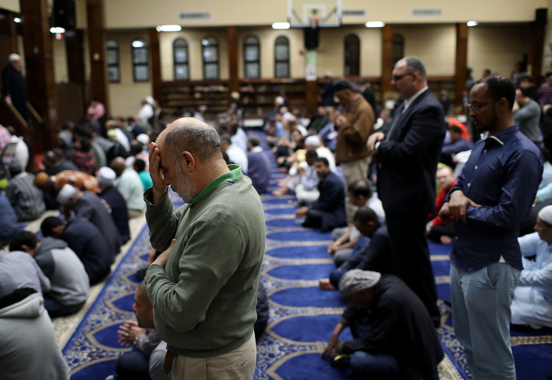 Win McNamee/Getty Images Friday prayers at the Dar Al Hijrah Islamic Center on March 15, 2019, Falls Church, Virginia.