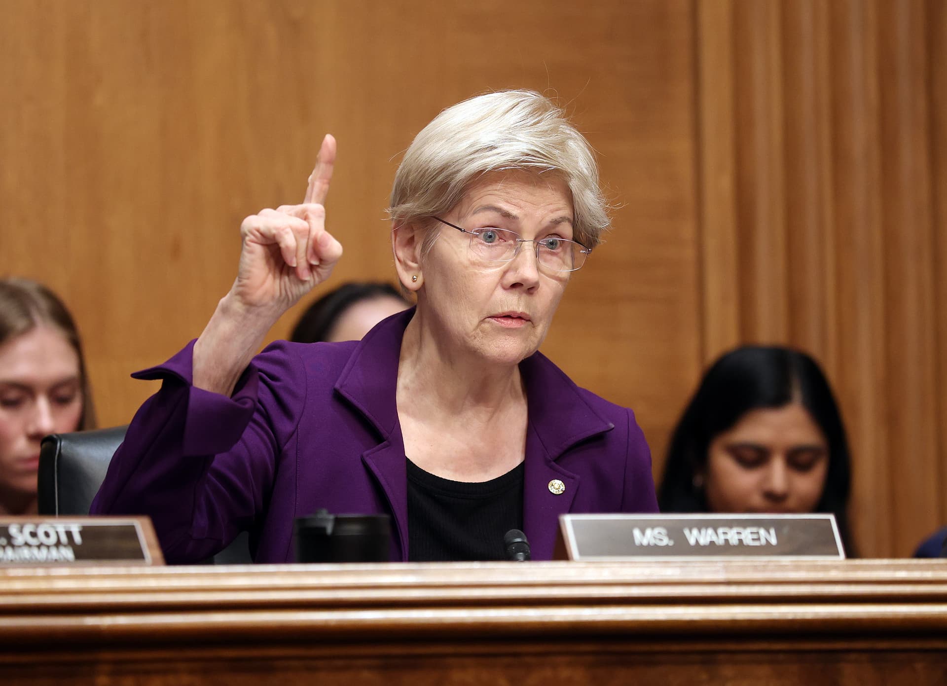 Kevin Dietsch/Getty Images Senator Elizabeth Warren on February 5, 2026.