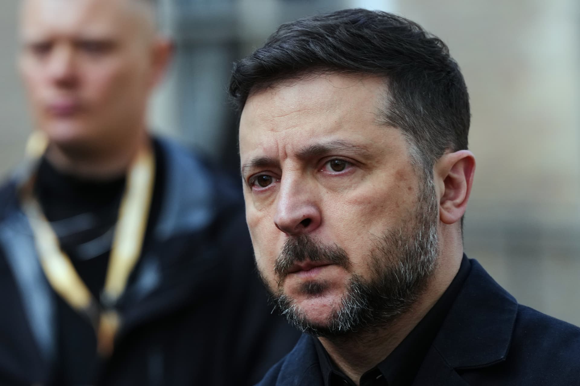 AP/Peter Dejong President Volodymyr Zelensky at Middelburg, Holland, April 16, 2026.