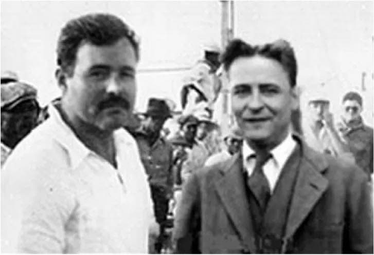Wikimedia Commons Ernest Hemingway and Scott Fitzgerald.