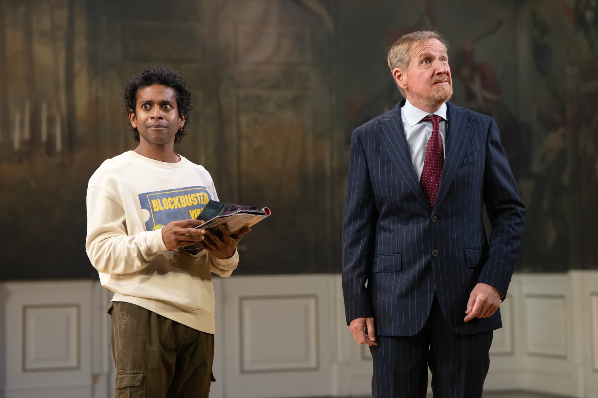 Julieta Cervantes Hiran Abeysekera and Matthew Cottle in 'Hamlet.'