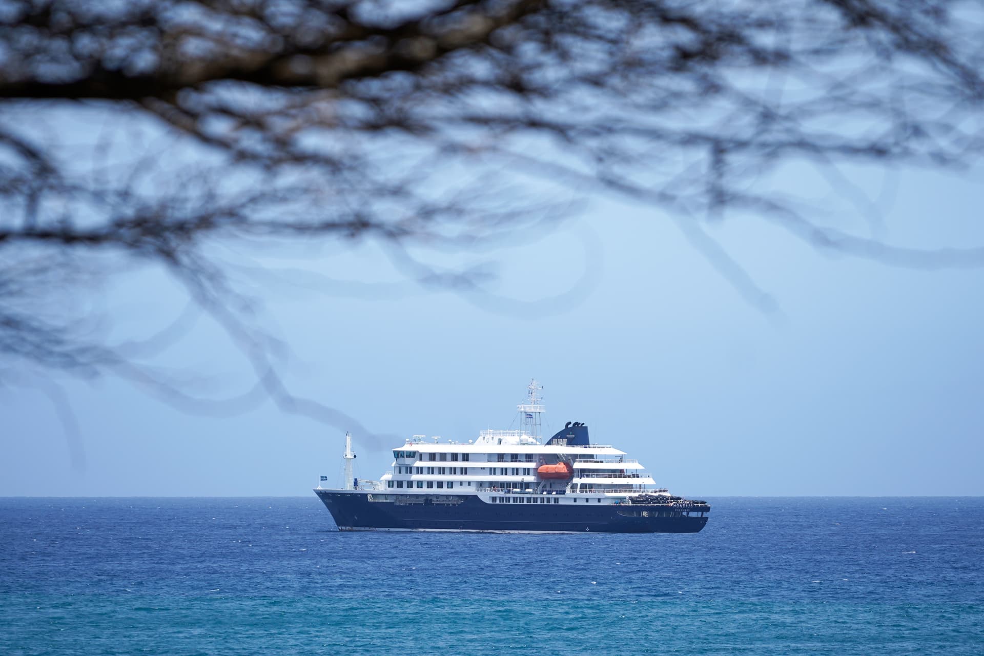 AP Photo/Arilson Almeida The MV Hondius cruise ship is anchored at a port at Praia, Cape Verde, May 4, 2026.